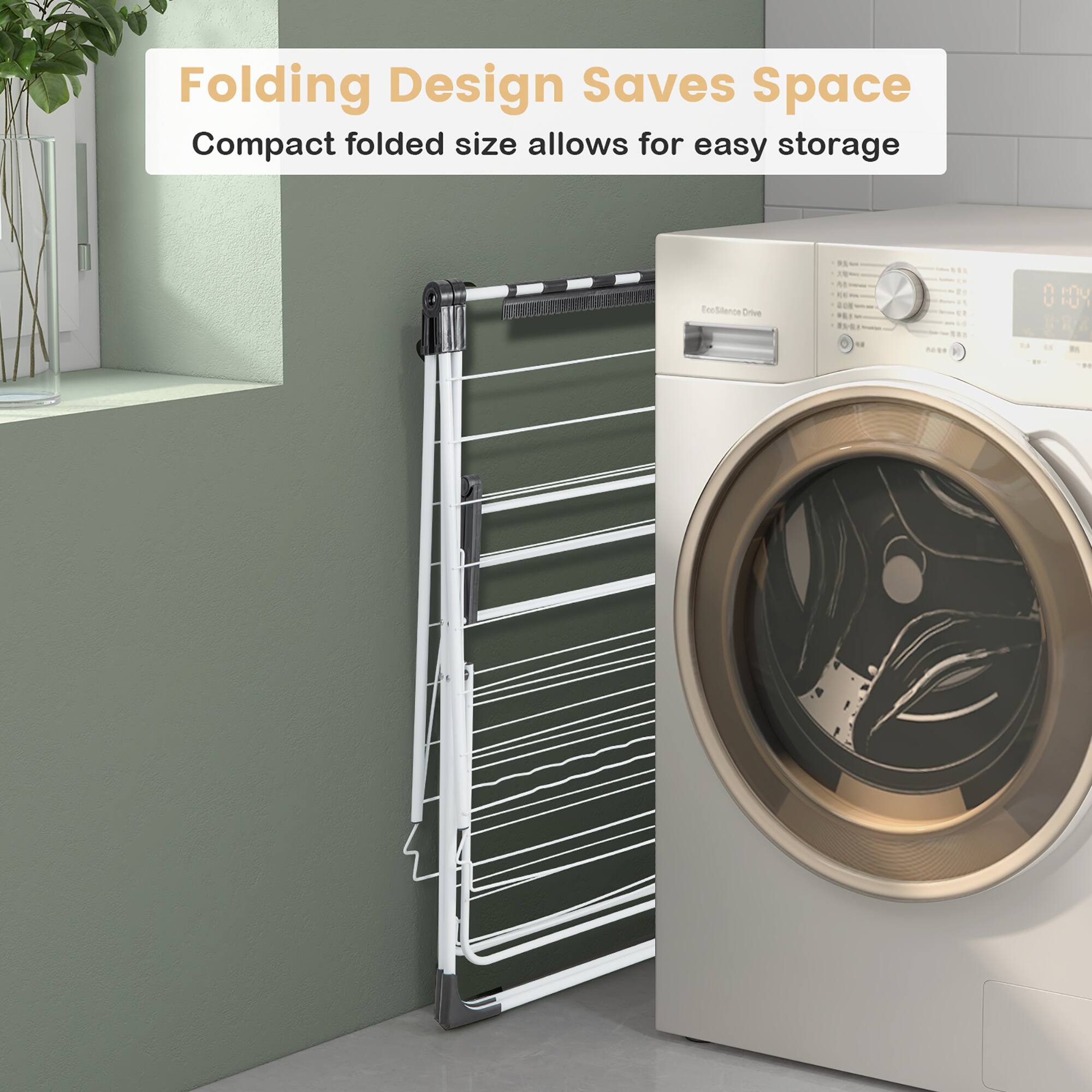 Folding Design Saves Space  
Compact folded size allows for easy storage