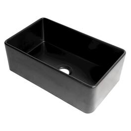 Alfi - brand Matte Smooth Apron 30 x 18 Single Bowl Fireclay Farm Sink - Black