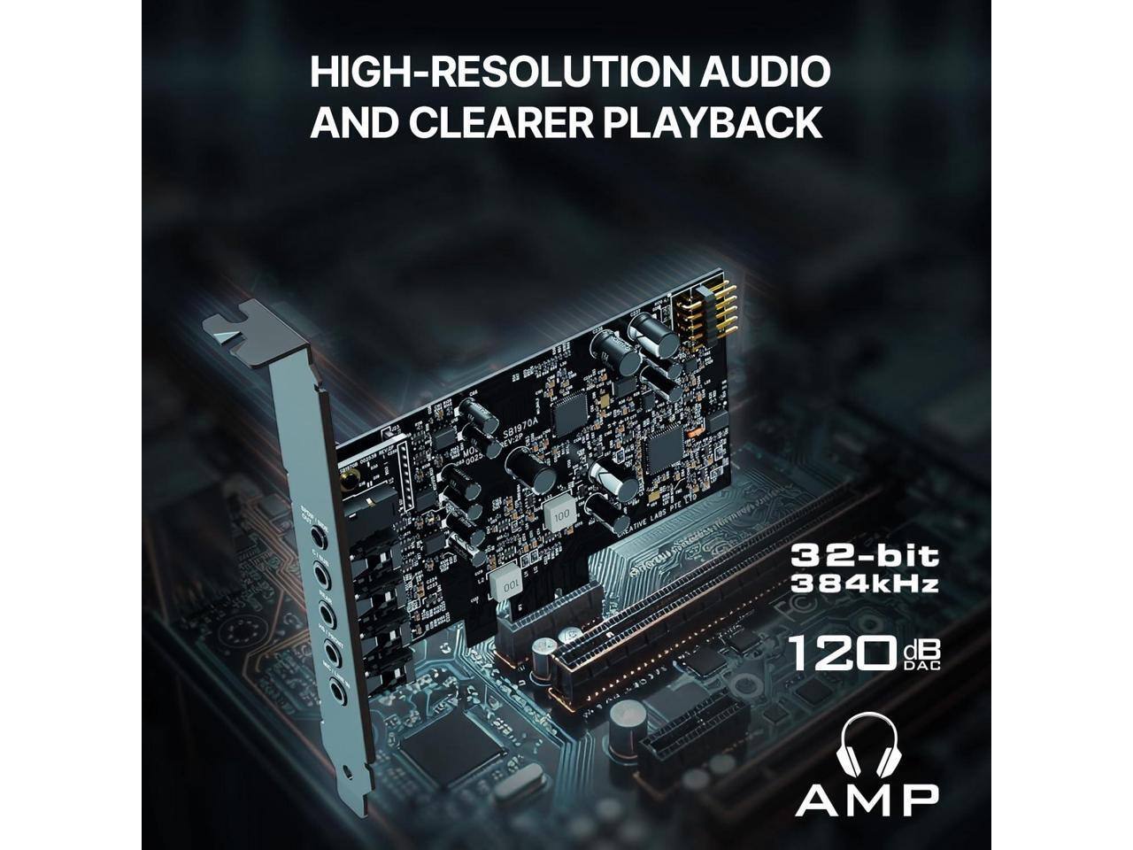 HIGH-RESOLUTION AUDIO AND CLEARER PLAYBACK

SB1970A EV:2P MO. 0023
100
100
32-bit 384kHz
120 dB DAC
AMP
