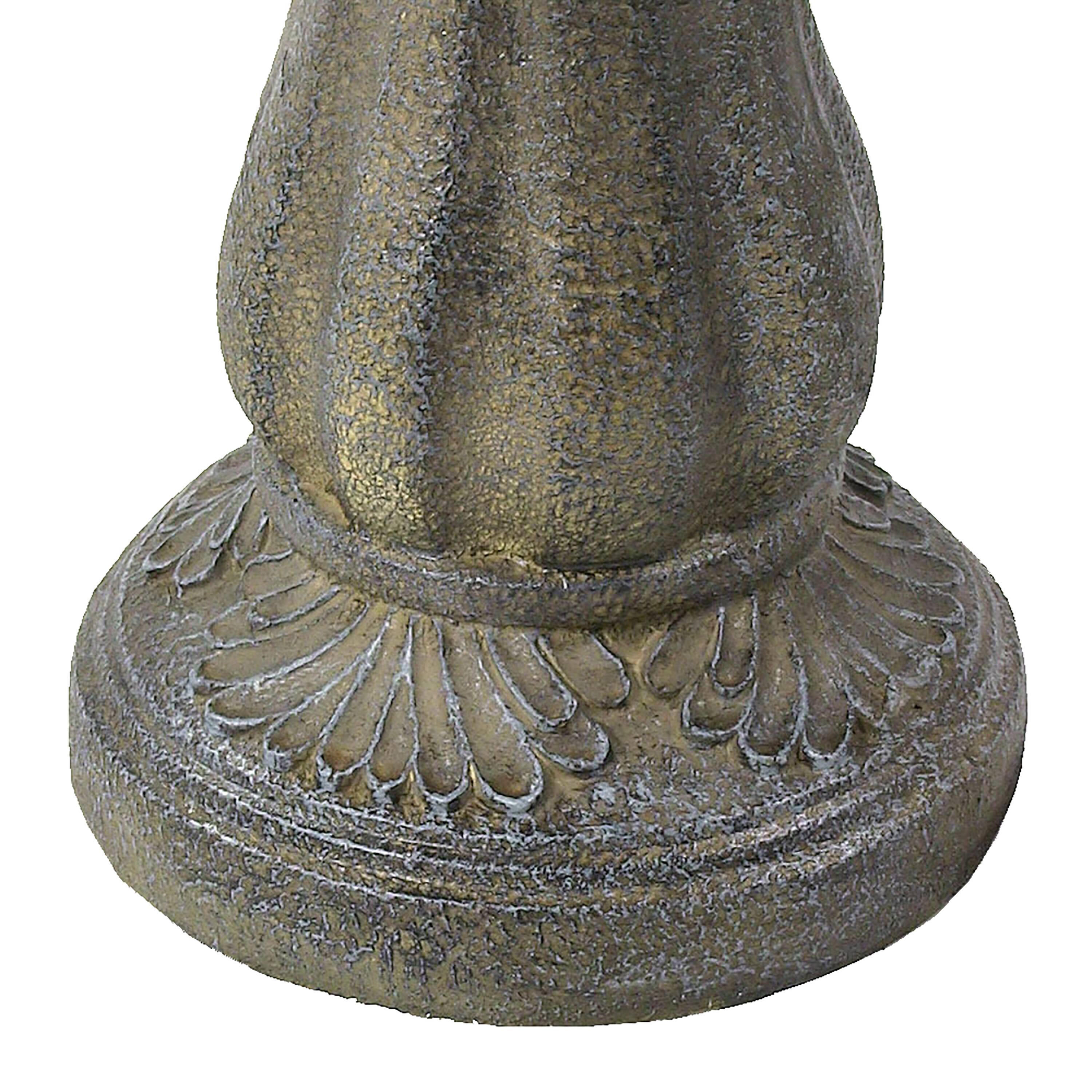 Alt View 6. Sunnydaze - Pineapple Polyresin Outdoor 2-Tier Solar Fountain with Battery - Brown.