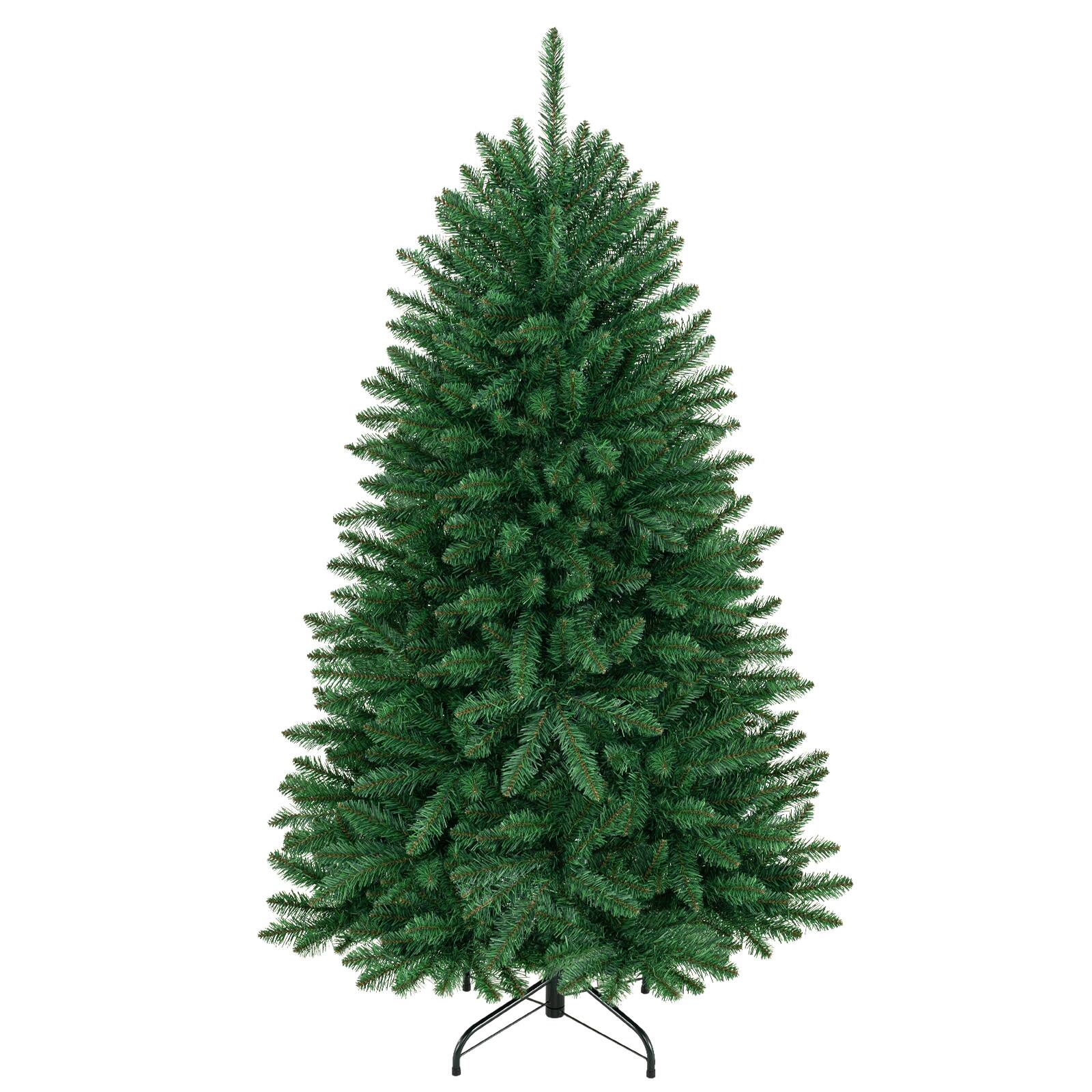 Alt View 1. Costway - 5 FT Unlit Artificial Fir Christmas Tree Hinged with 600 Branch Tips - Green.
