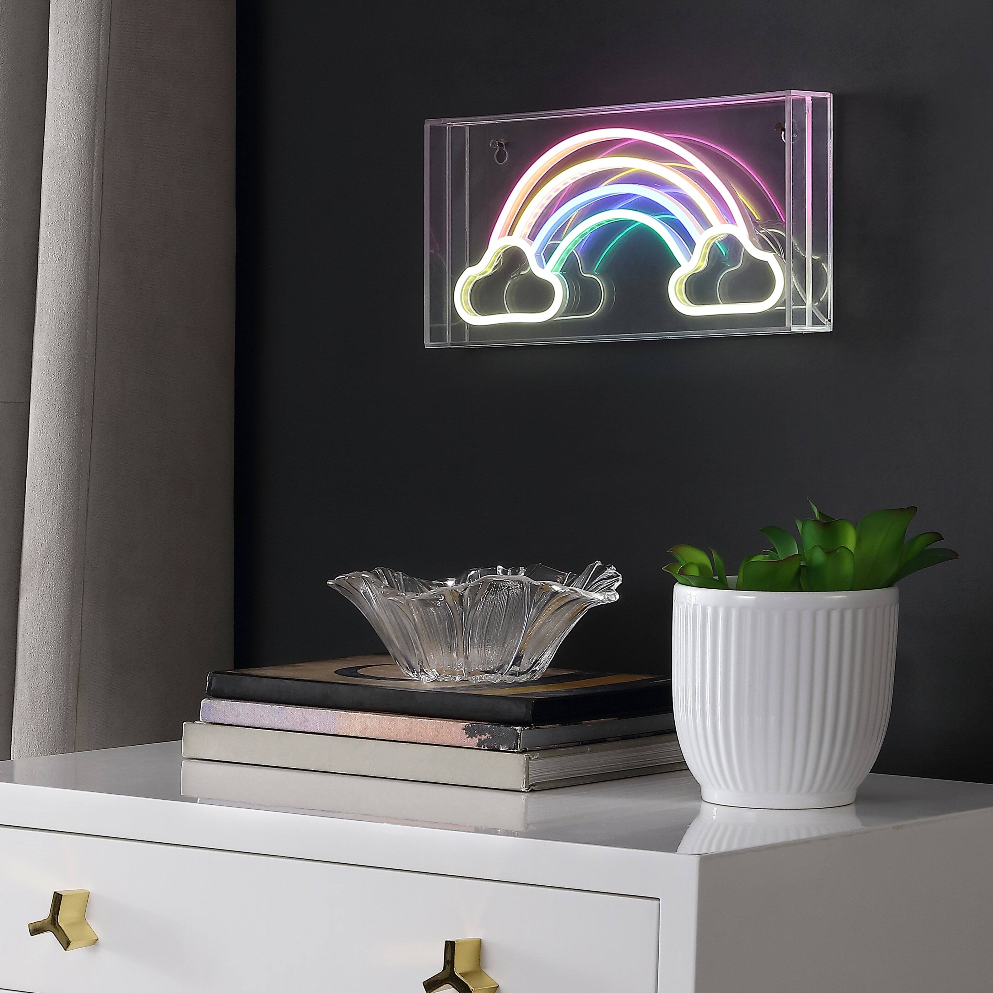 Alt View 6. Jonathan Y - Rainbow 11.75" Contemporary Glam Acrylic Box USB Operated LED Neon Light, Multi-Colored - Multi Color.