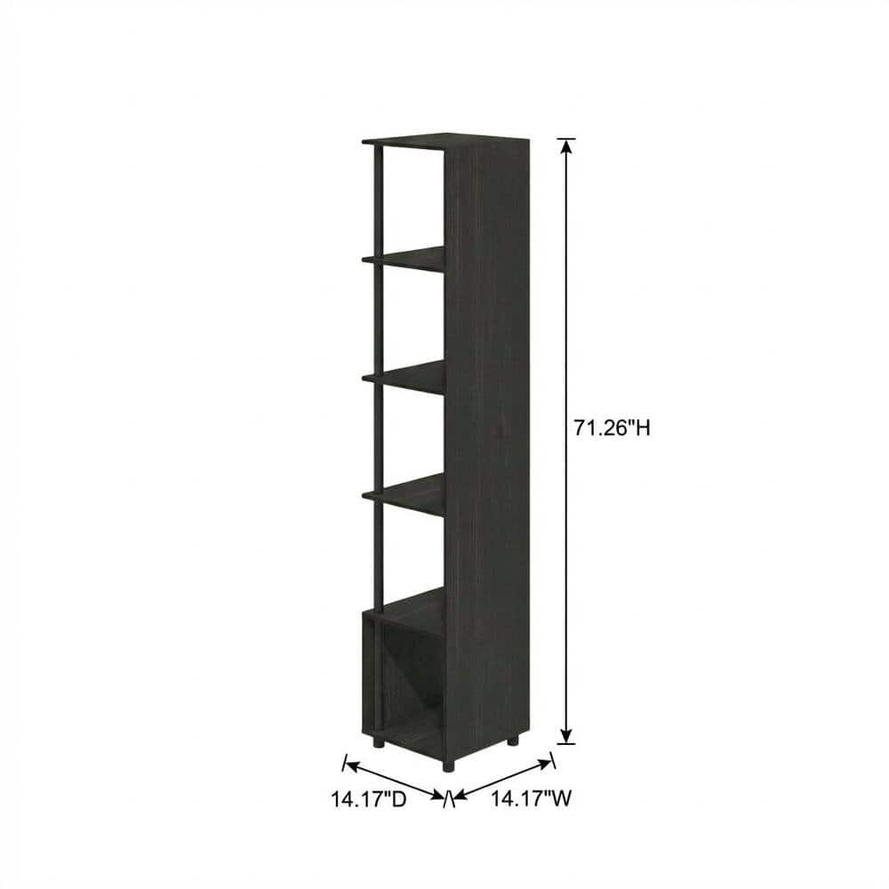 FurniFact - Wooden bookcase with clean design for living spaces - Espresso/Black price history on PriceWatchPro