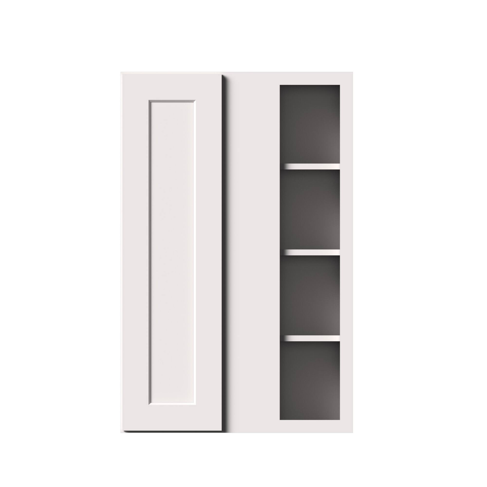 Alt View 1. Boyel Living - 27-in W x 42-in H x 12-in D Shaker RTA Kitchen Corner Wall Cabinet with Soft-Close - White Shaker.