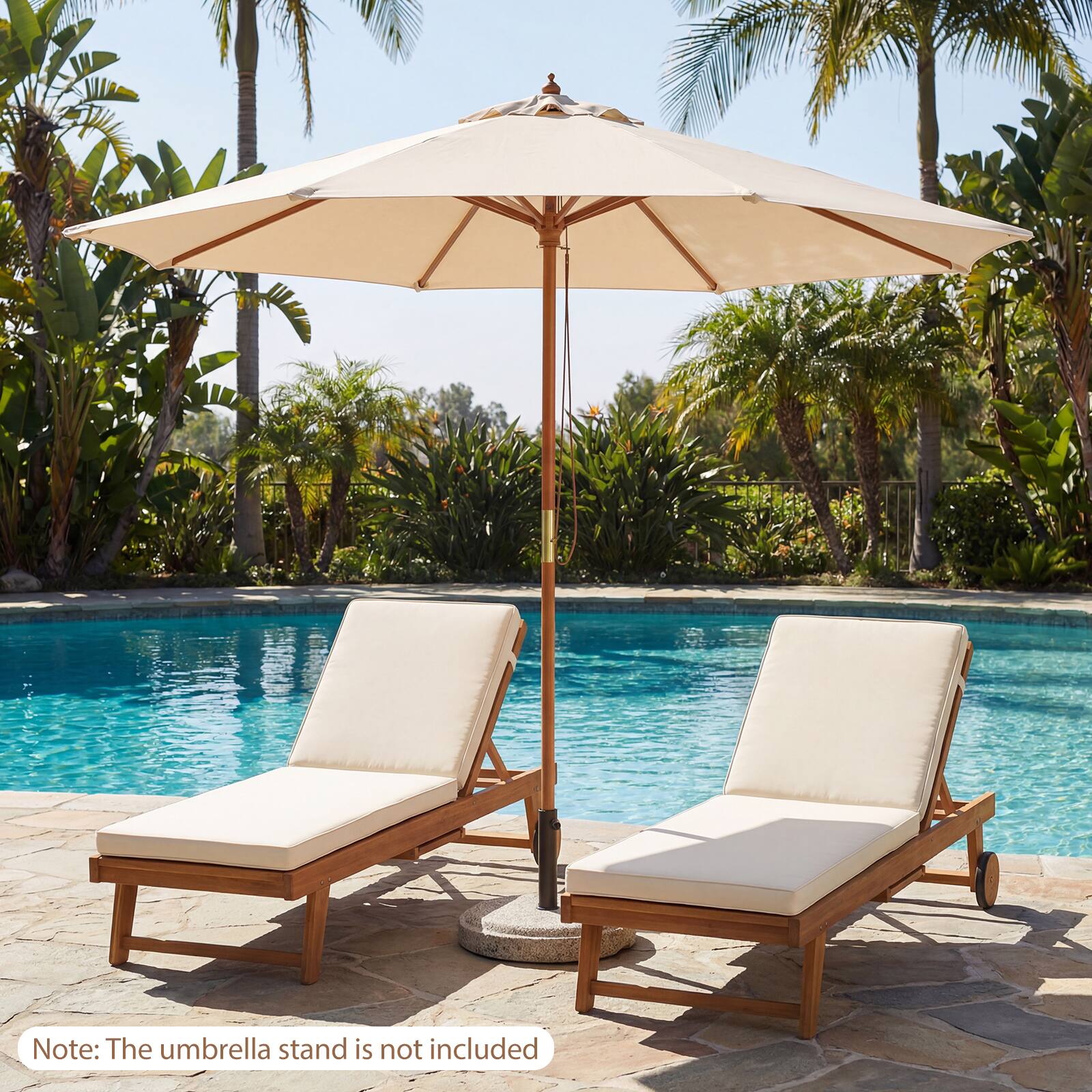 Note: The umbrella stand is not included