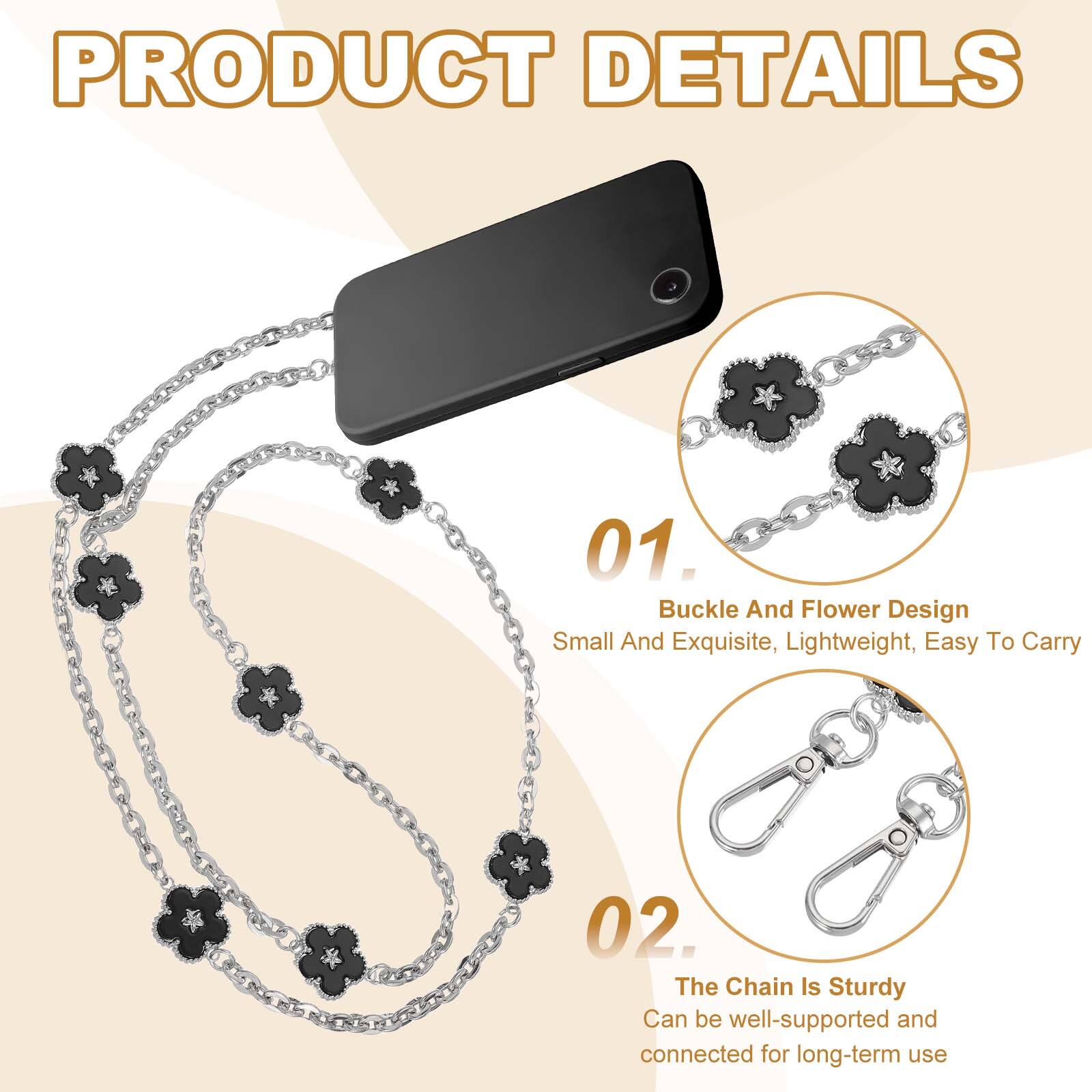 PRODUCT DETAILS

01. Buckle And Flower Design  
Small And Exquisite, Lightweight, Easy To Carry

02. The Chain Is Sturdy  
Can be well-supported and connected for long-term use