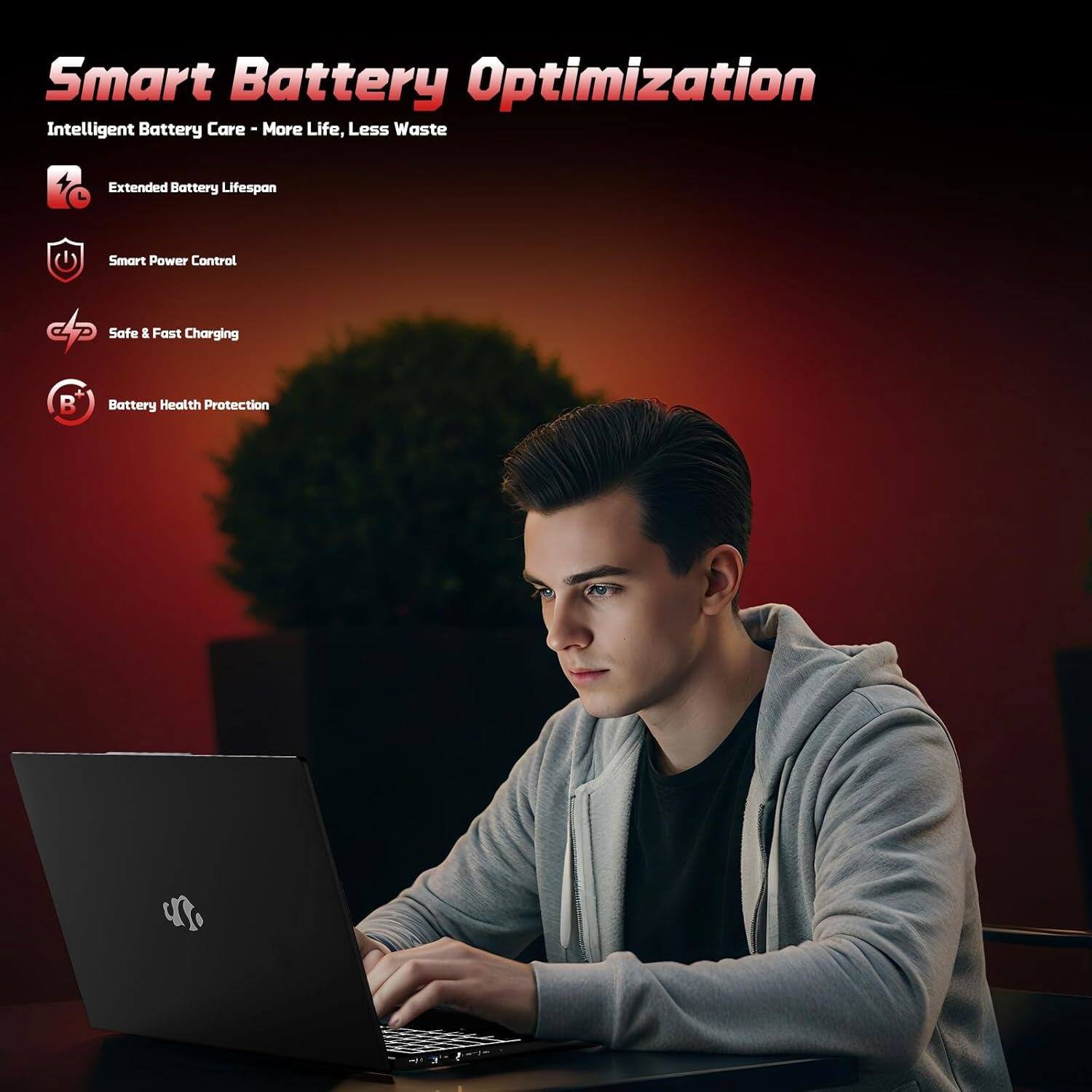 Smart Battery Optimization  
Intelligent Battery Care - More Life, Less Waste  

- Extended Battery Lifespan  
- Smart Power Control  
- Safe & Fast Charging  
- Battery Health Protection