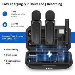 MOSZAR LLC - Wireless Clip-On Microphone – Lapel Mic with 3-Mode Noise Reduction & Charging Case