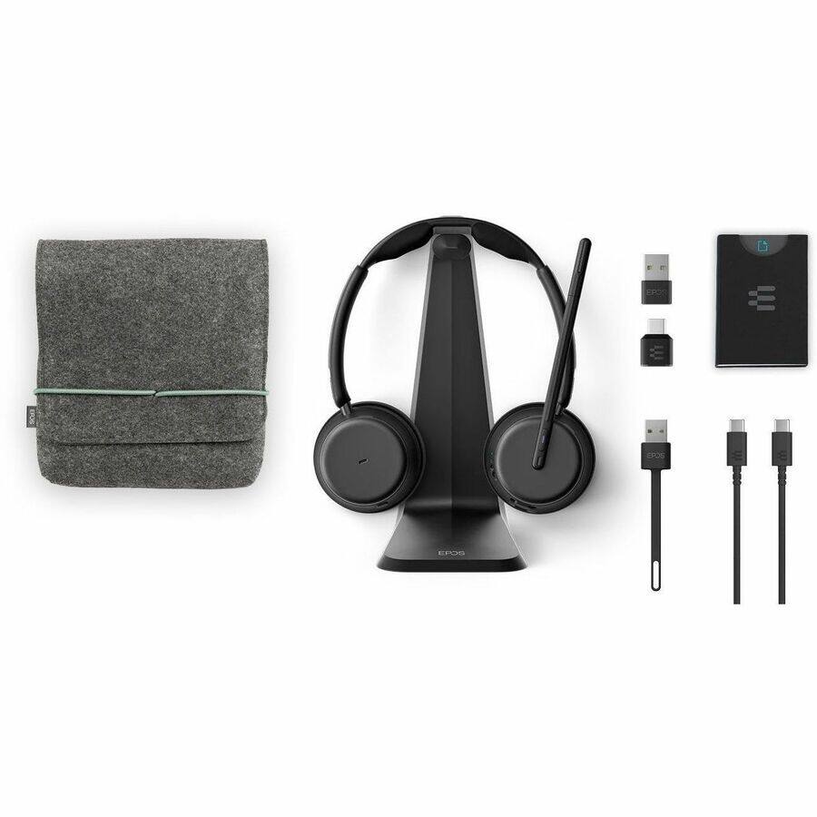 Alt View 7. EPOS - EPOS IMPACT 1000 Headset - Microsoft Teams Certification - Stereo - Wireless - Bluetooth - 98 ft - Over-the-head - Unknown.