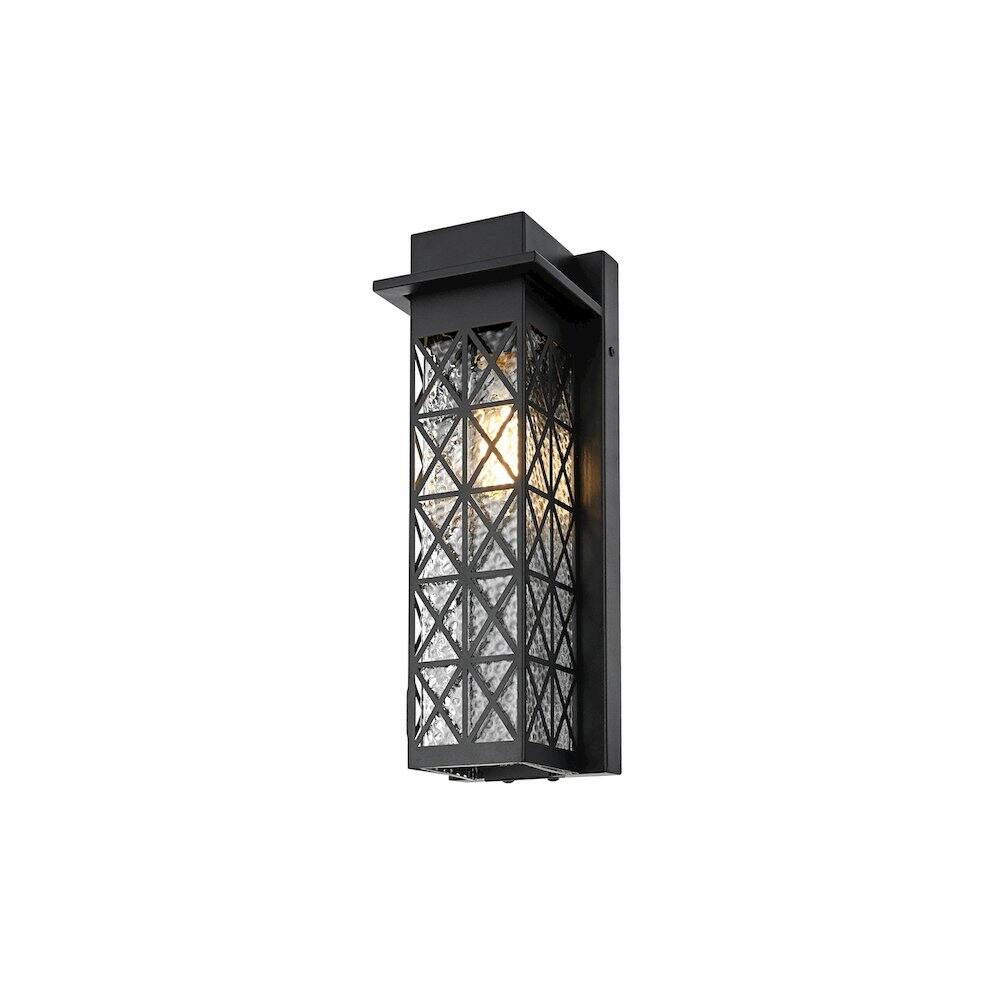 Left. Elegant Lighting - Wildey 7 inch Outdoor Pendant in Black - Black.