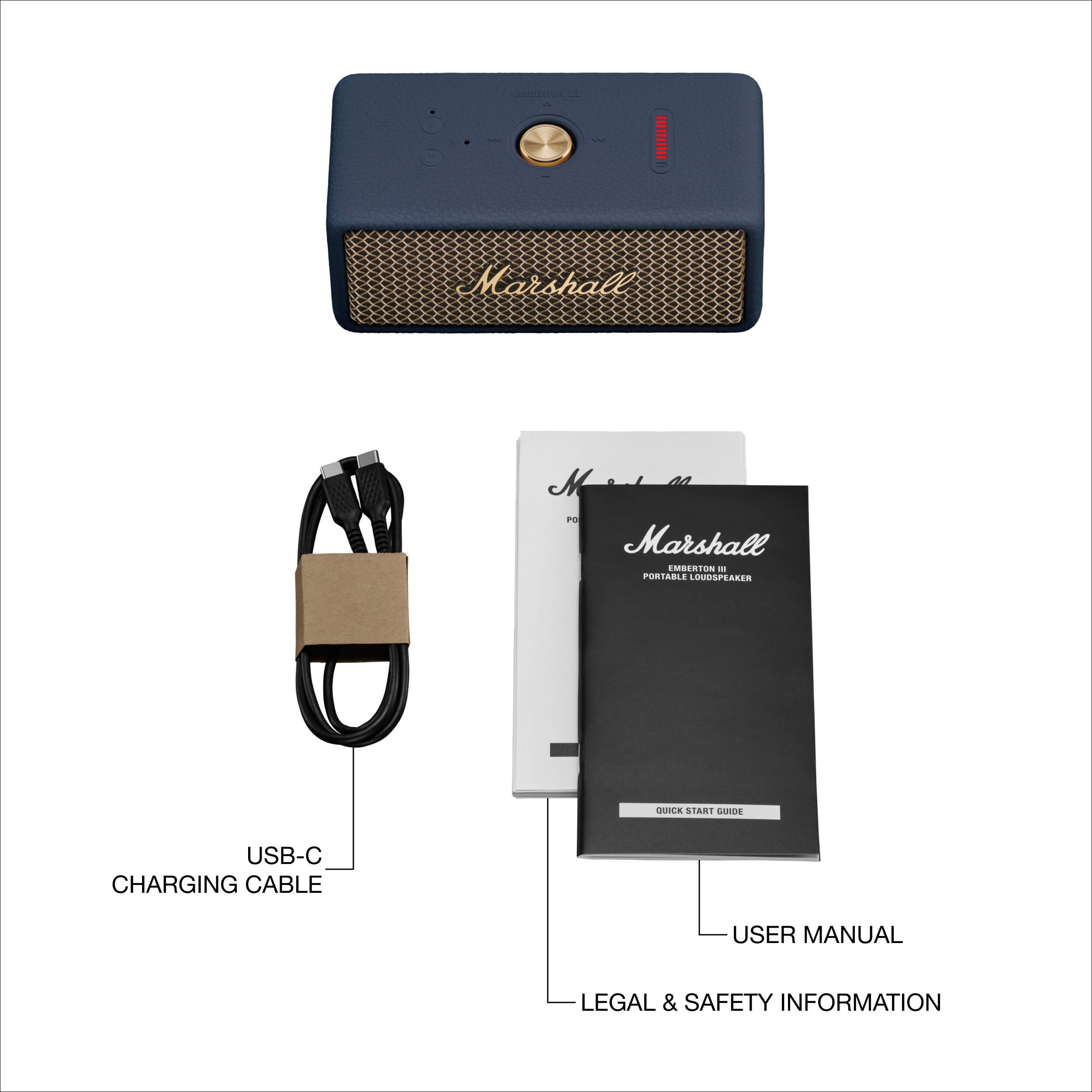Marshall MF Marshall LABERTON 8 Portable Loudspeaker USB-C Charging Cable User Manual Legal & Safety Information