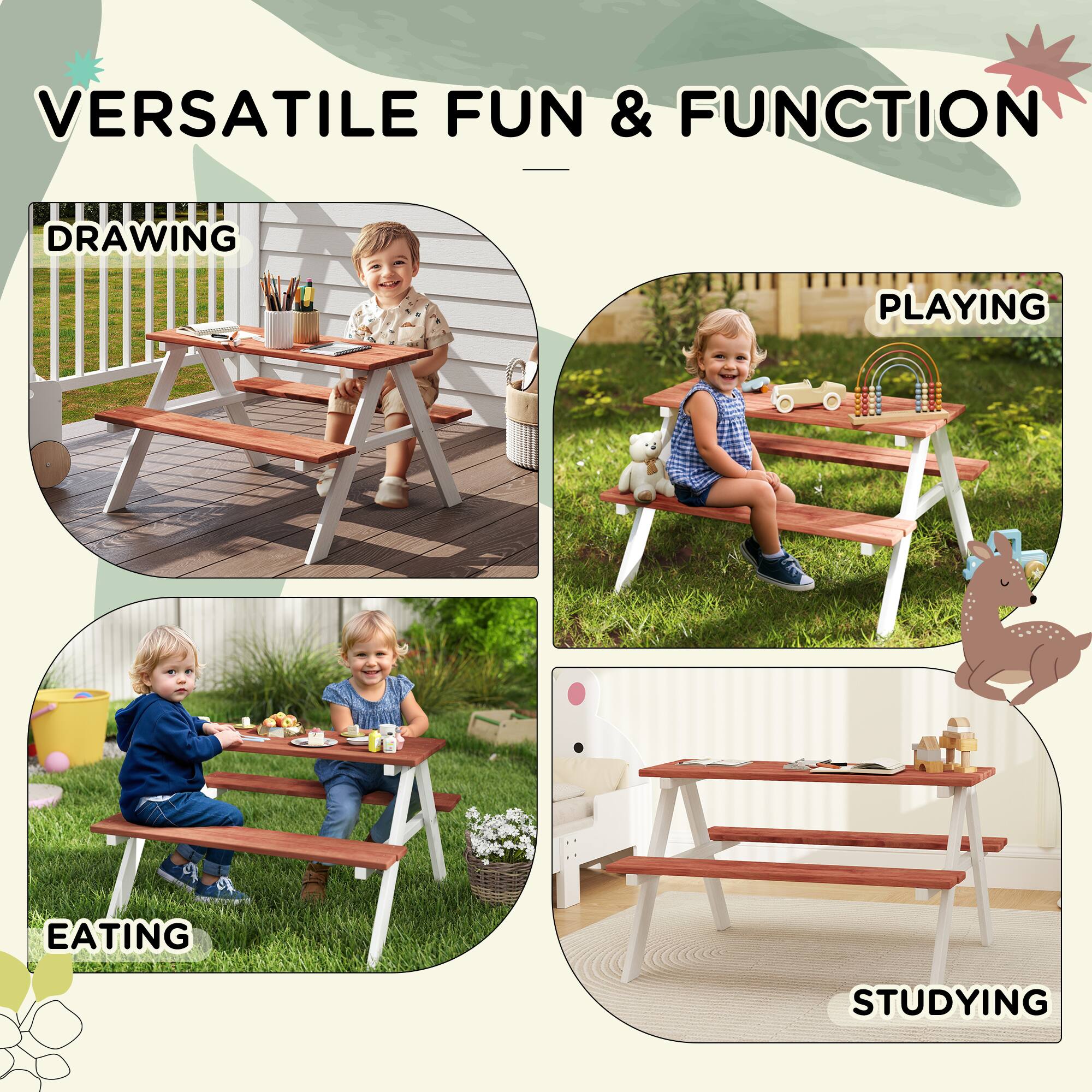 VERSATILE FUN & FUNCTION

DRAWING

PLAYING

EATING

STUDYING