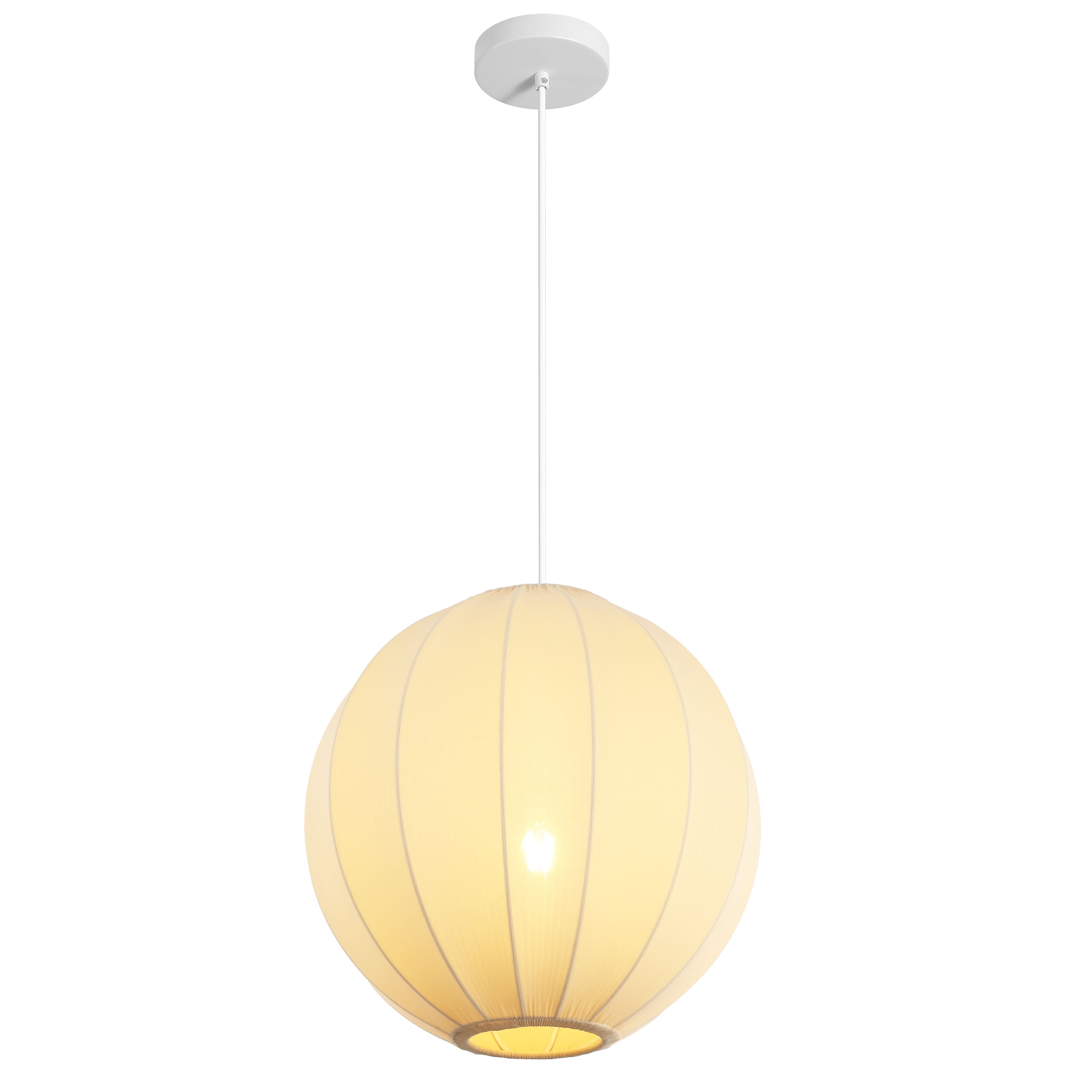 "Jonathan Y - Sia 16"" 1-Light Scandinavian Japandi Adjustable Lantern Metal with Ribbed Cocoon Globe Shade LED Pendant - Beige" price history on PriceWatchPro
