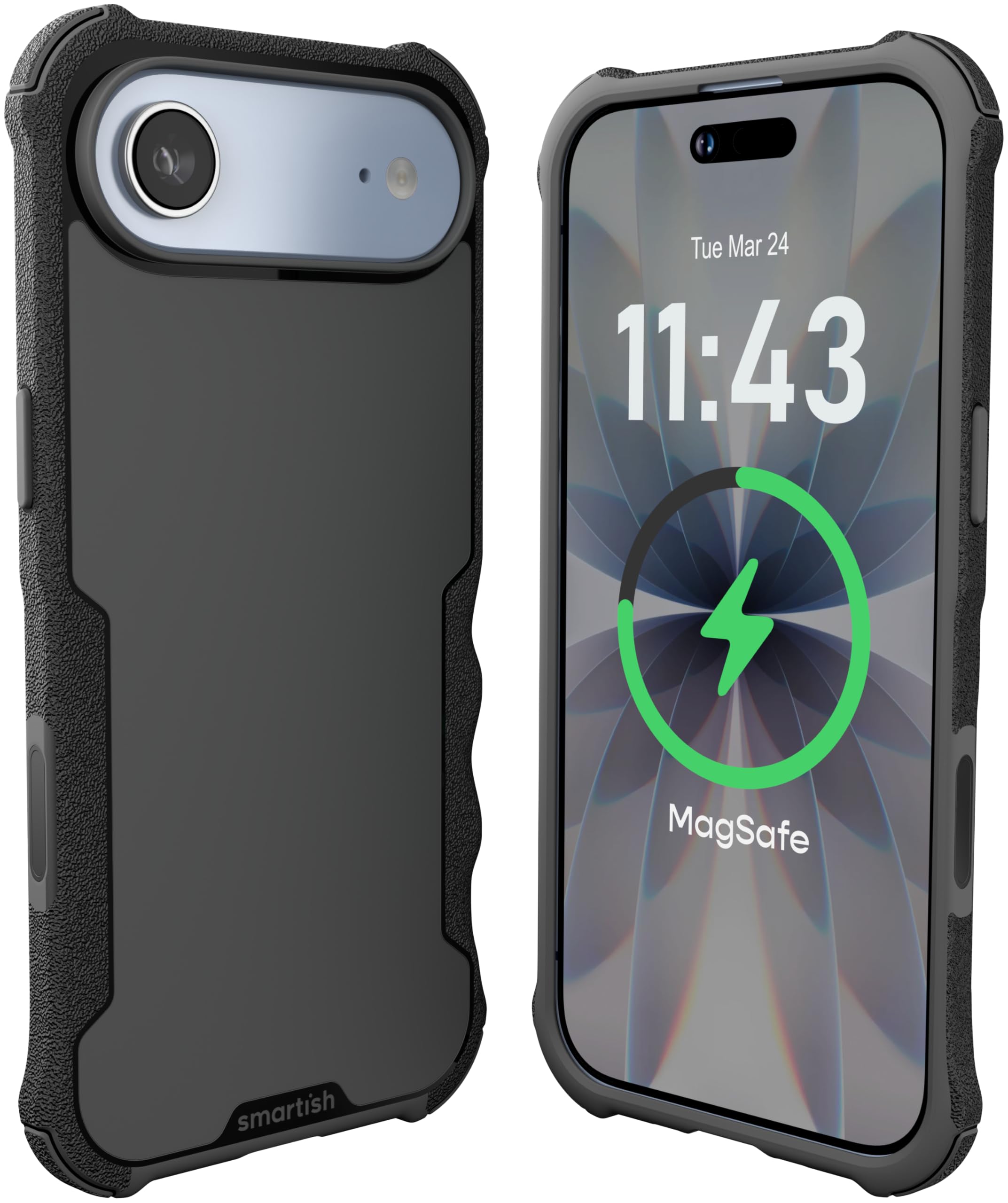 Smartish - iPhone Air MagSafe Case - Gripzilla - Protective Grip Heavy Duty Cover - Black - Black Tie Affair