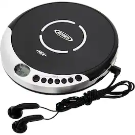 Jensen - Compact Bluetooth CD Player CD-R/RW FM Radio Bass Boost Antiskip Protection LCD Display Programmable Memory - Black