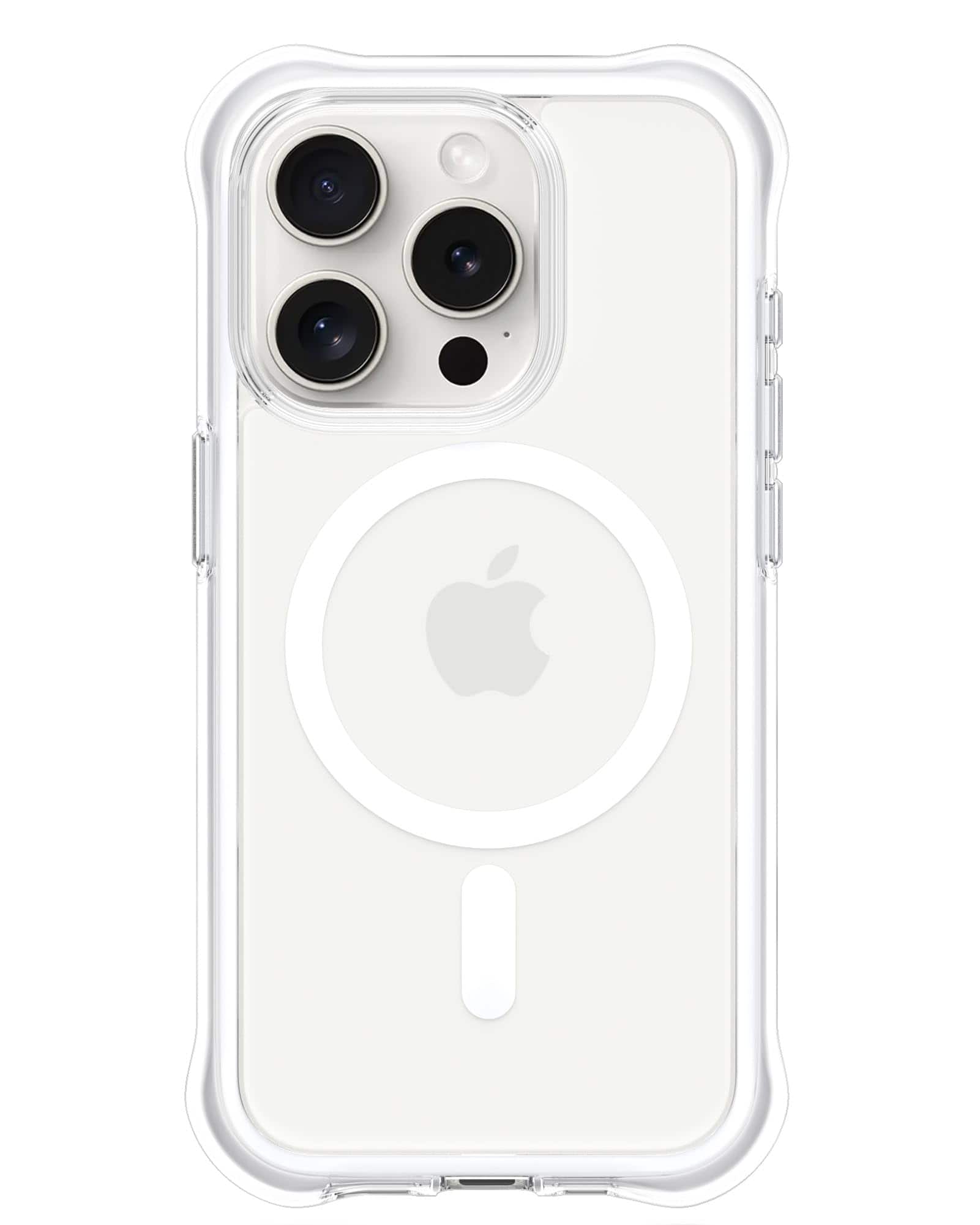 Front. Ornarto - ORNARTO Air Case for iPhone 15 Pro Clear, Compatible with MagSafe, Military-Grade Drop Protection Case - White - White.