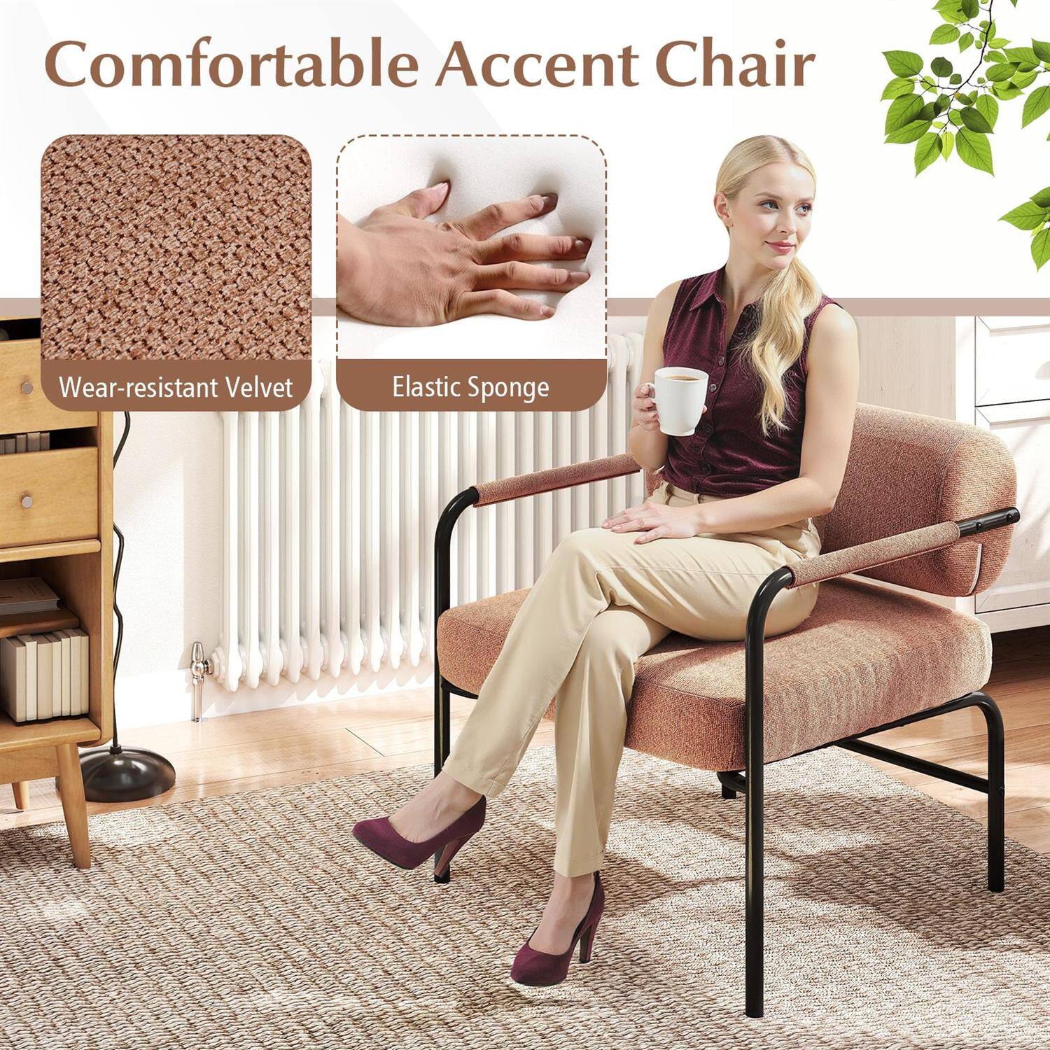 Comfortable Accent Chair

- Wear-resistant Velvet
- Elastic Sponge
