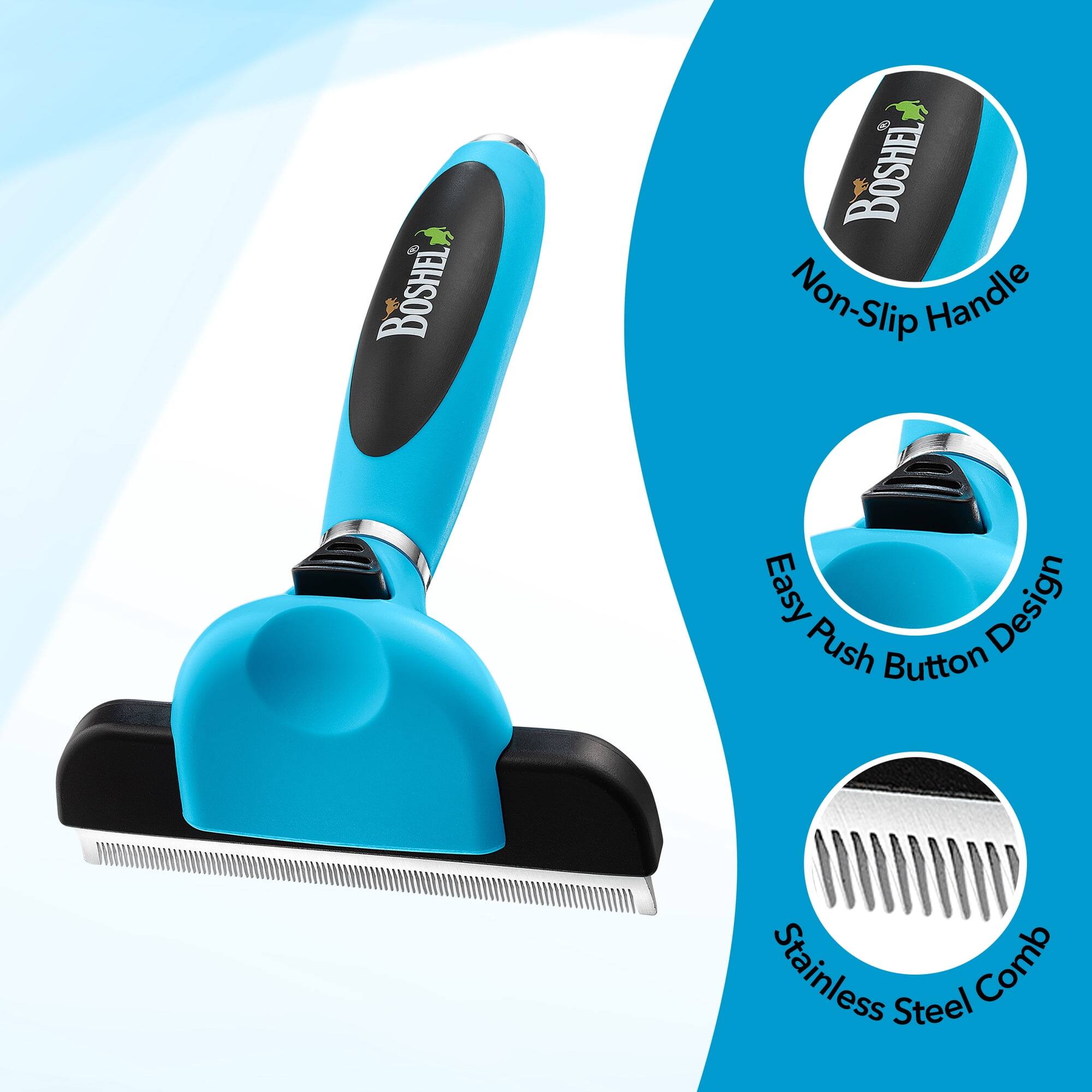 BOSHEL  
BOSHEL Non-Slip Handle Easy Push Design Button  
Stainless Steel Comb