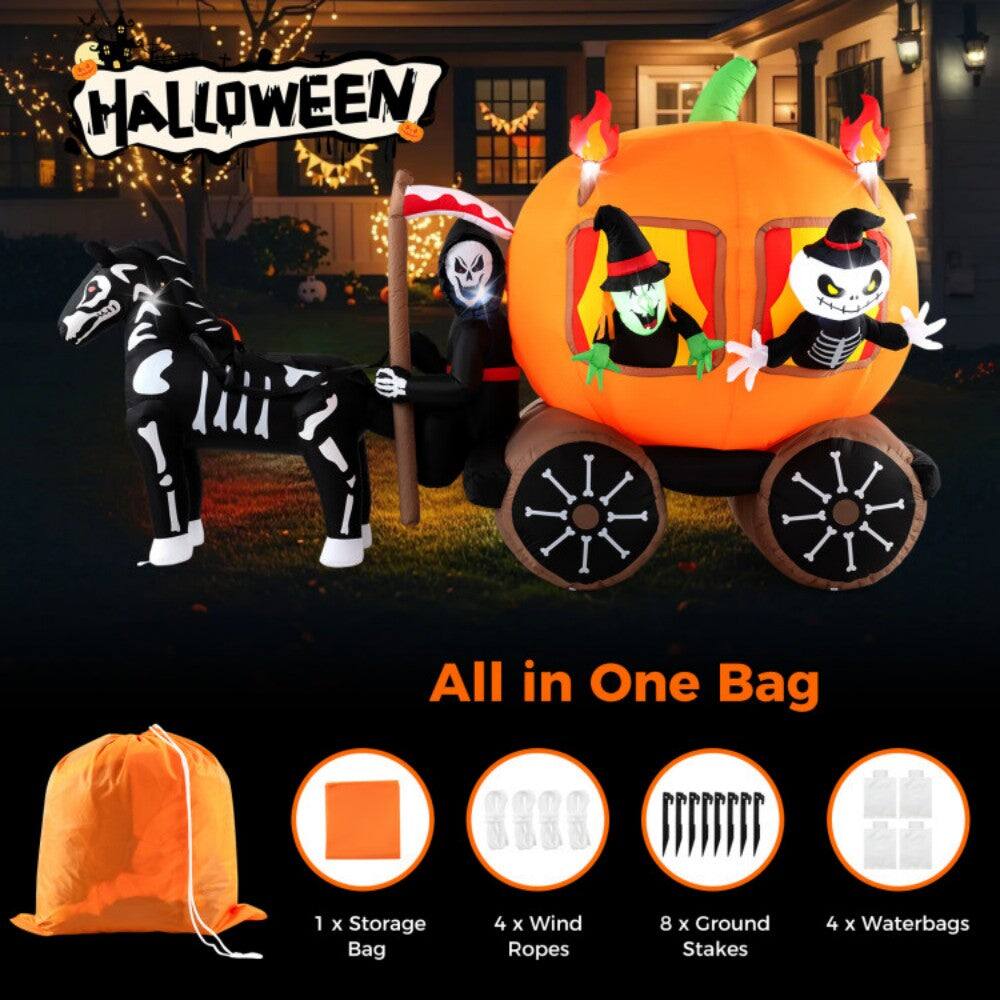 Halloween All in One Bag

1 x Storage Bag  
4 x Wind Ropes  
8 x Ground Stakes  
4 x Waterbags
