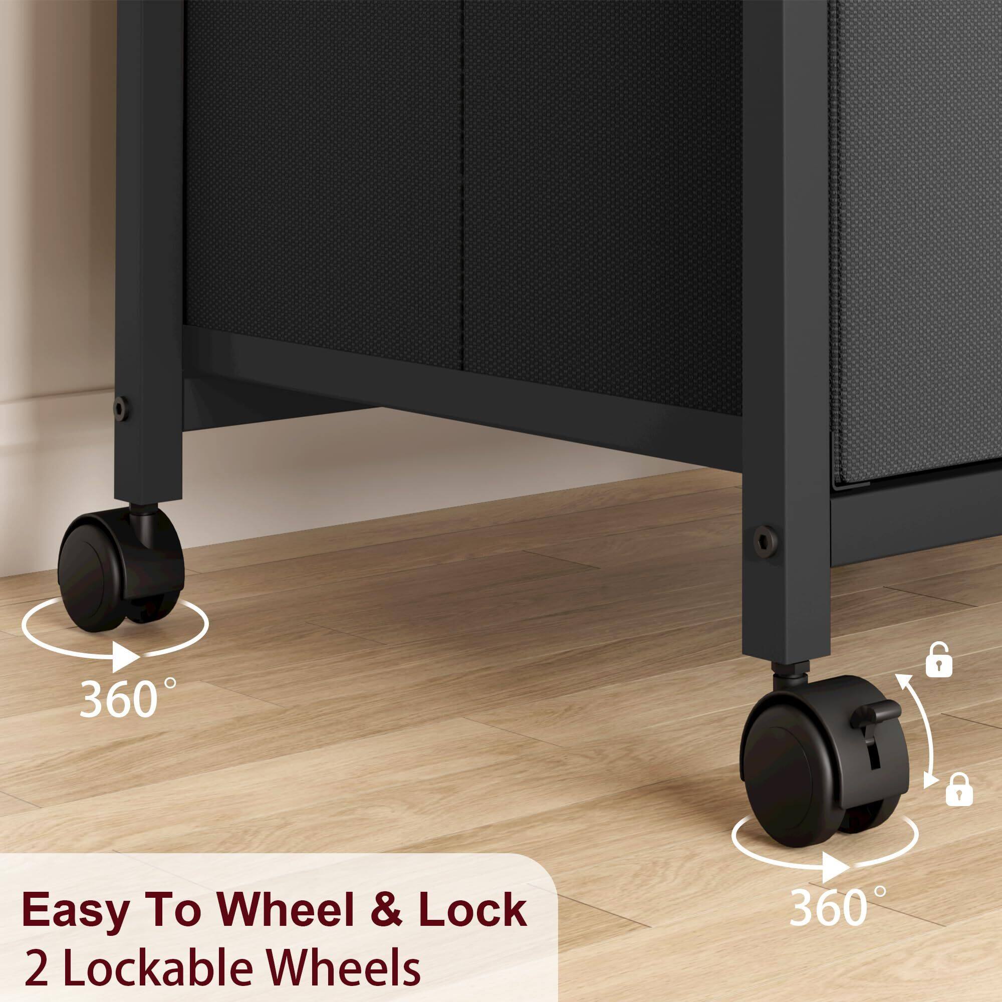 Alt View 6. Acekool - Mobile Filing Cabinet for Home Office, 2-Drawer, Under Desk Rolling Filing Organizer - Black.