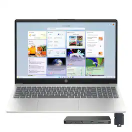 HP - 15.6" FHD Touchscreen Laptop,Intel i7-1255U,32GB DDR4,1TB SSD+1TB Dock Set,Intel Iris Xe Graphics,Win 11 Pro - Silver