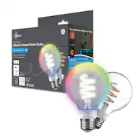 Cync - G25 Smart LED Globe Light Bulbs (2 Pack) - Color Changing - Full Color - Front_Zoom
