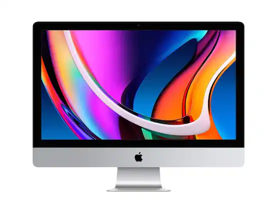 Front. Apple - Apple 27" iMac with Retina 5K display, Intel Core i5 (3.1GHz), 8GB Memory, 256GB SSD - MXWT2LL/A Silver - Silver.