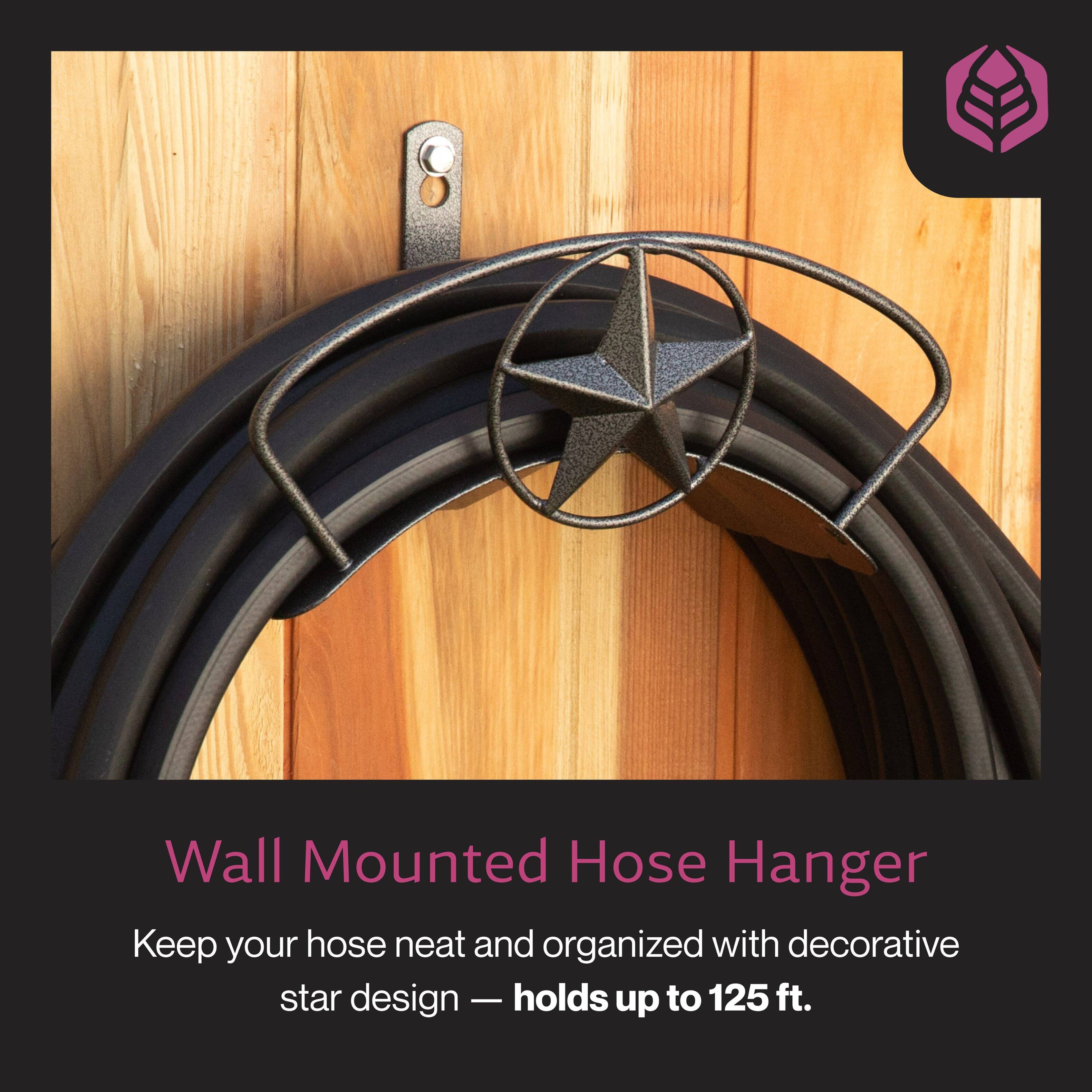 Wall Mounted Hose Hanger

Keep your hose neat and organized with decorative star design — holds up to 125 ft.