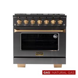 Kucht - Gemstone 36" 5.2 cu. ft. Natural Gas Range w/ Sealed Burners & Convection Oven – Gemstone Finish - Gemstone