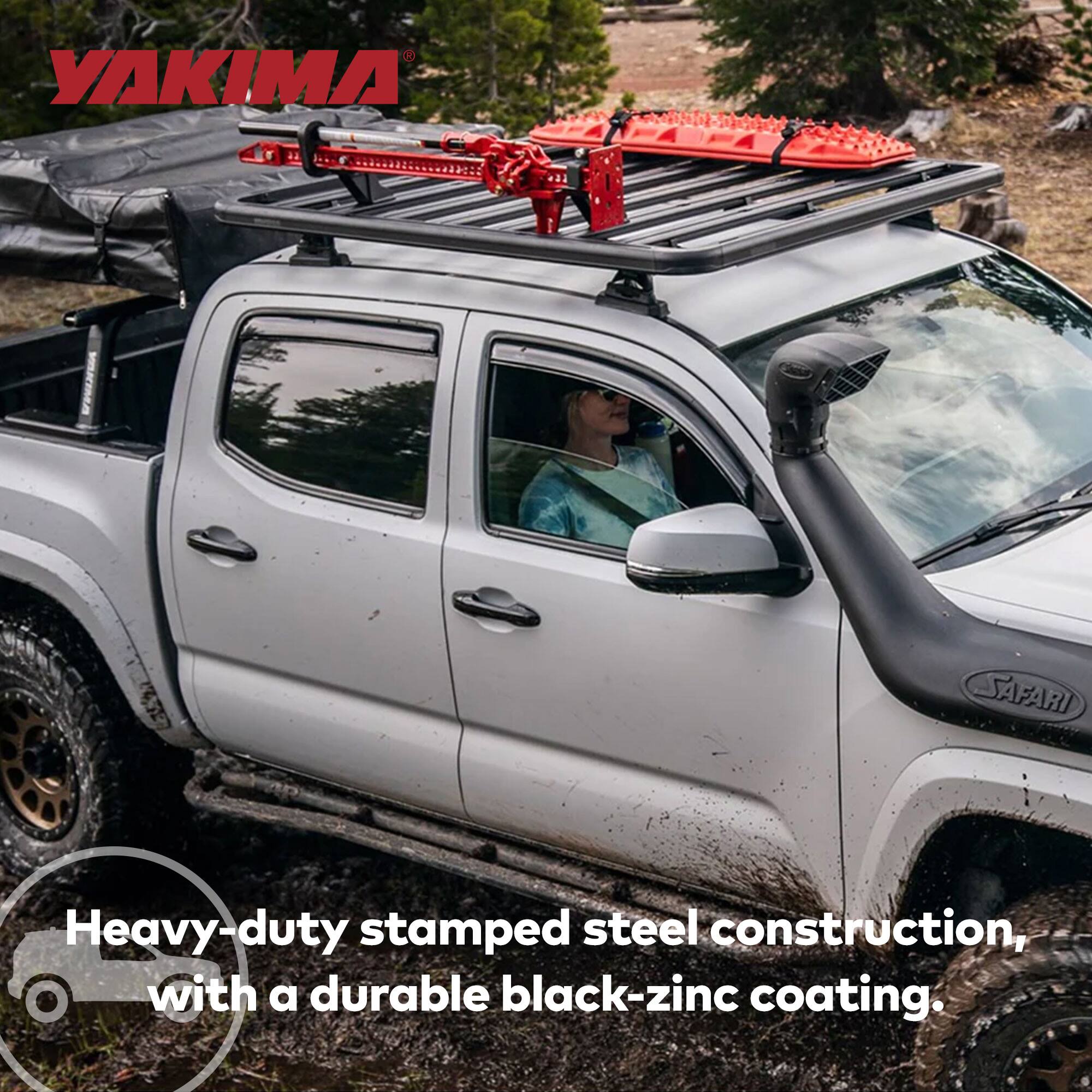YAKIMA®

Heavy-duty stamped steel construction, with a durable black-zinc coating.