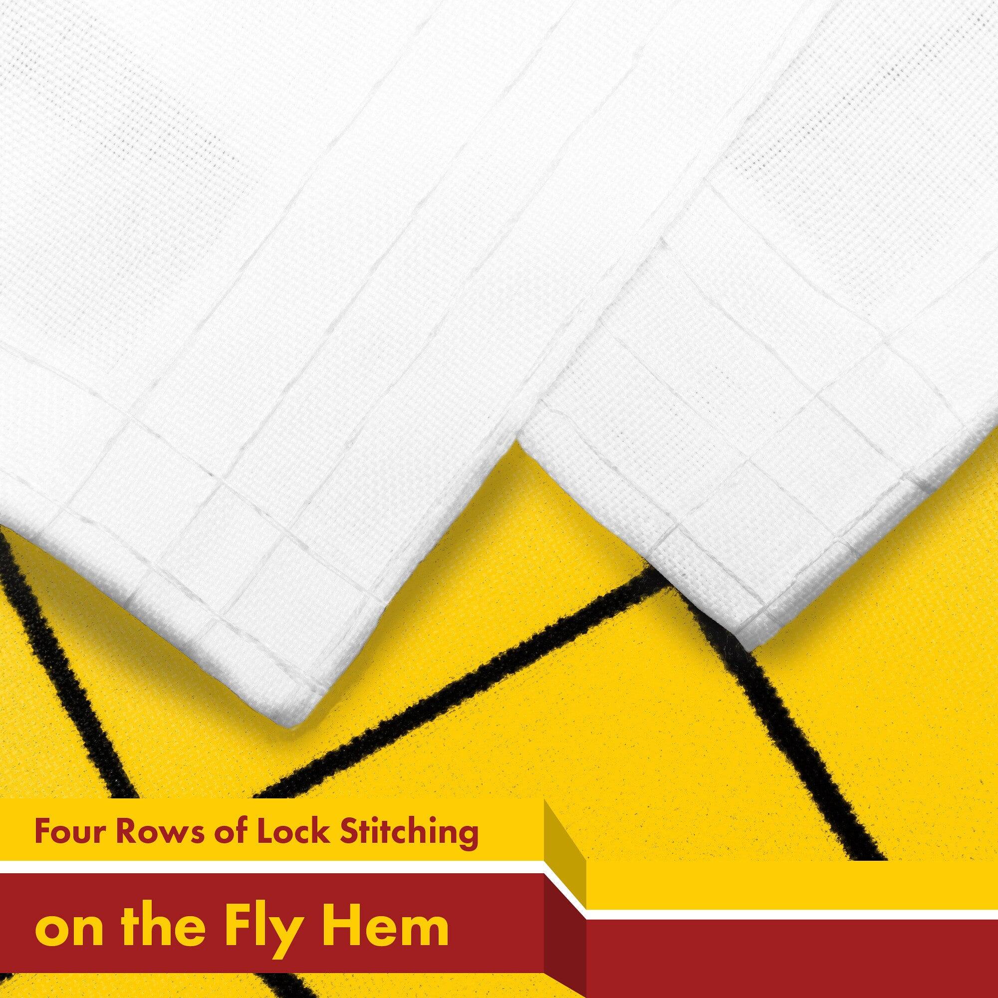 Four Rows of Lock Stitching on the Fly Hem