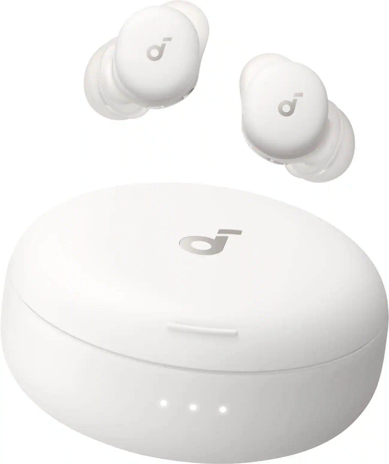 Front. Soundcore - by Anker Sleep A30 Smart Wireless Bluetooth ANC In-Ear Sleep Earbuds for General Use - Moonlit White.