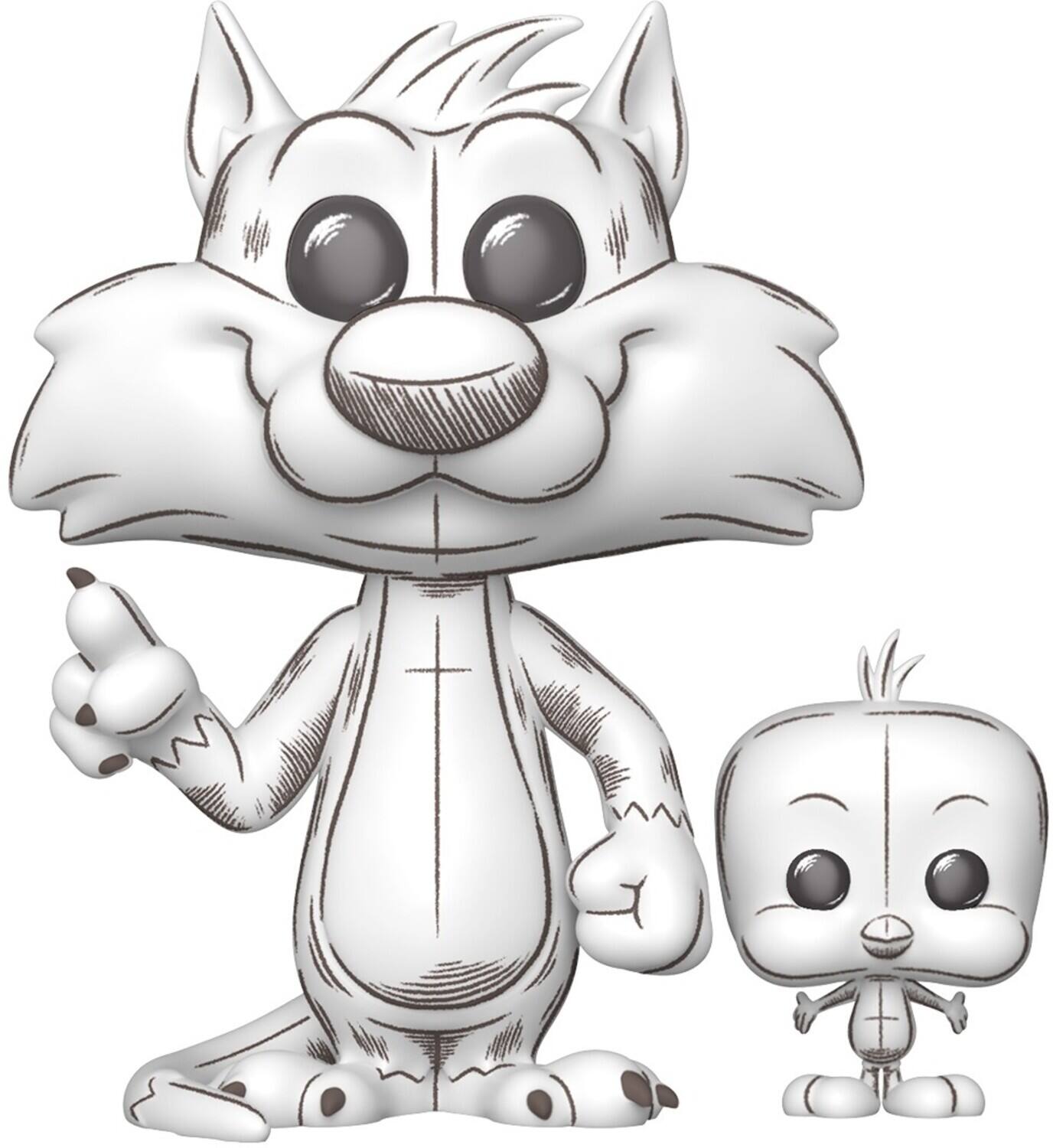 Funko - POP! & Buddy: Looney Tunes - Sylvester & Tweety, Sketched - COLLECTIBLES - Multicolor