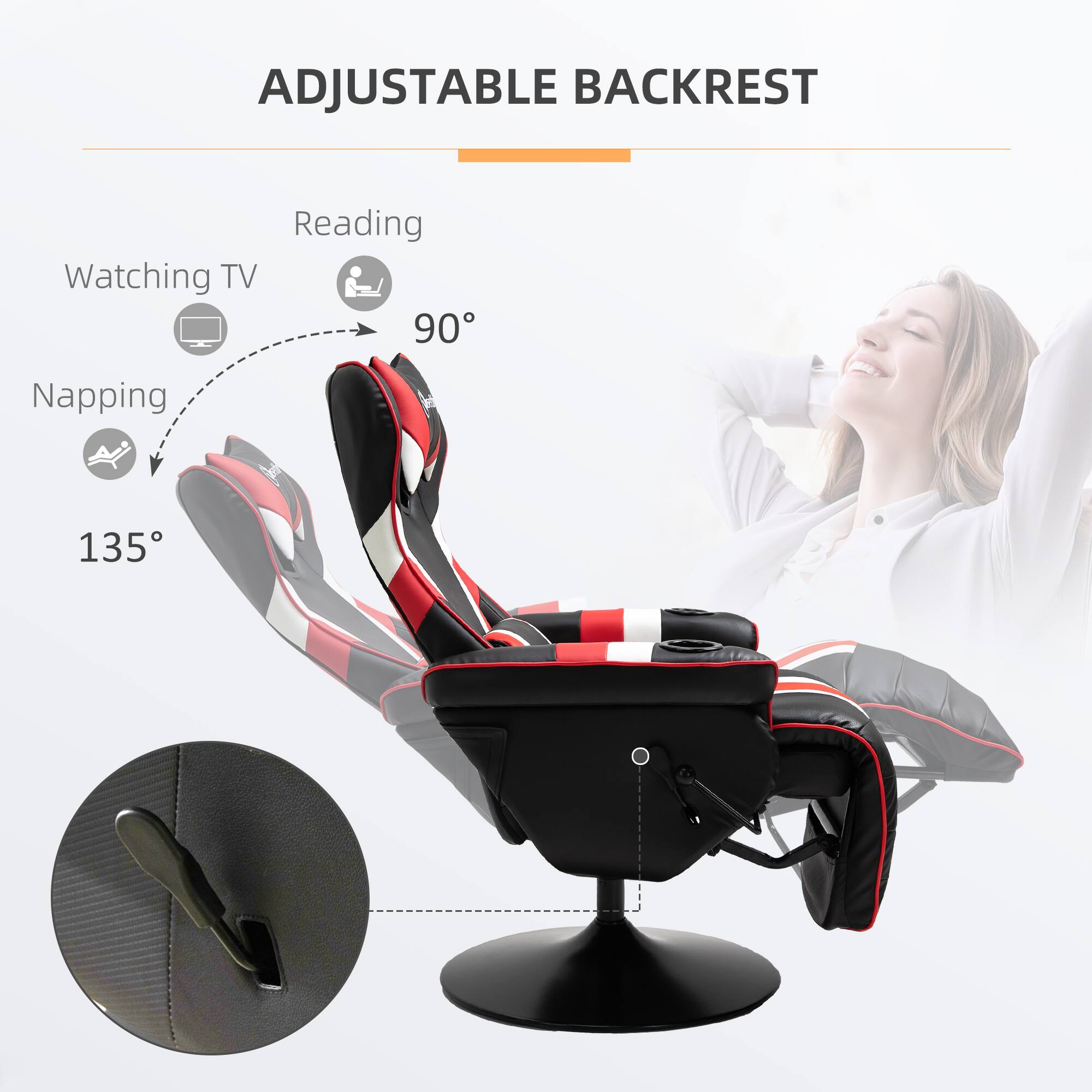 ADJUSTABLE BACKREST
Reading
Watching TV 90
Napping 135