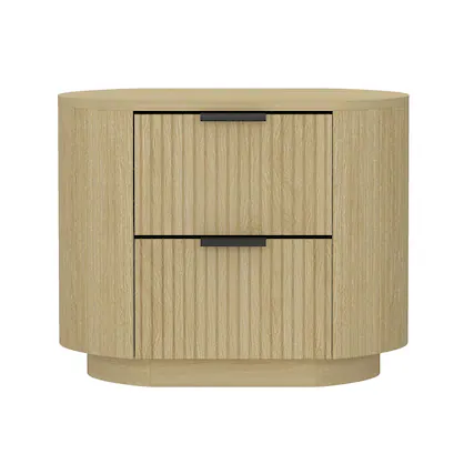 Front. Manhattan Comfort - Olivia Modern 27" Nightstand - Natural Oak.