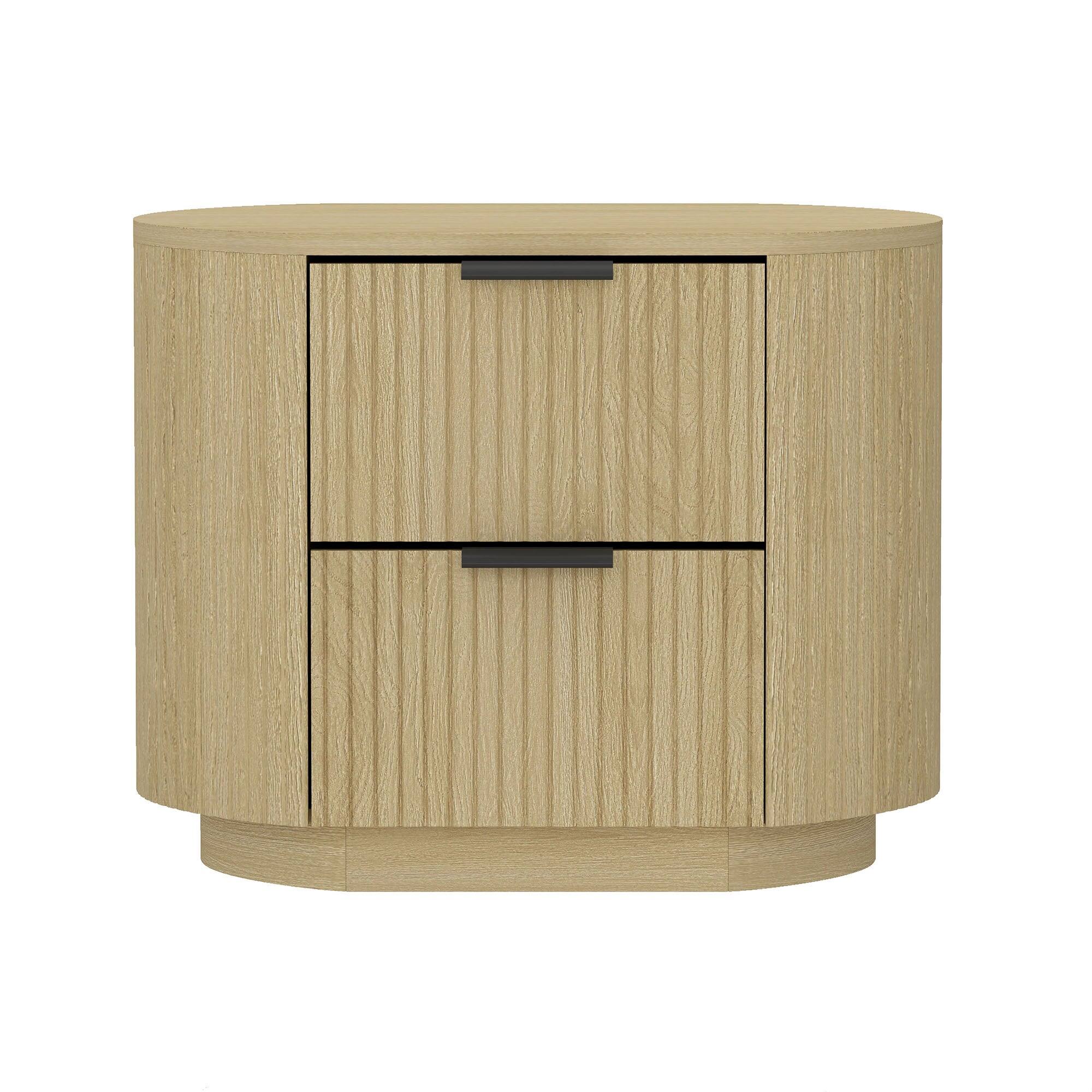 Front. Manhattan Comfort - Olivia Modern 27" Nightstand - Natural Oak.