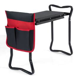 Costway - Folding Sturdy Garden Kneeler Gardener Kneeling Pad & Cushion Seat Knee Pad Seat - Red