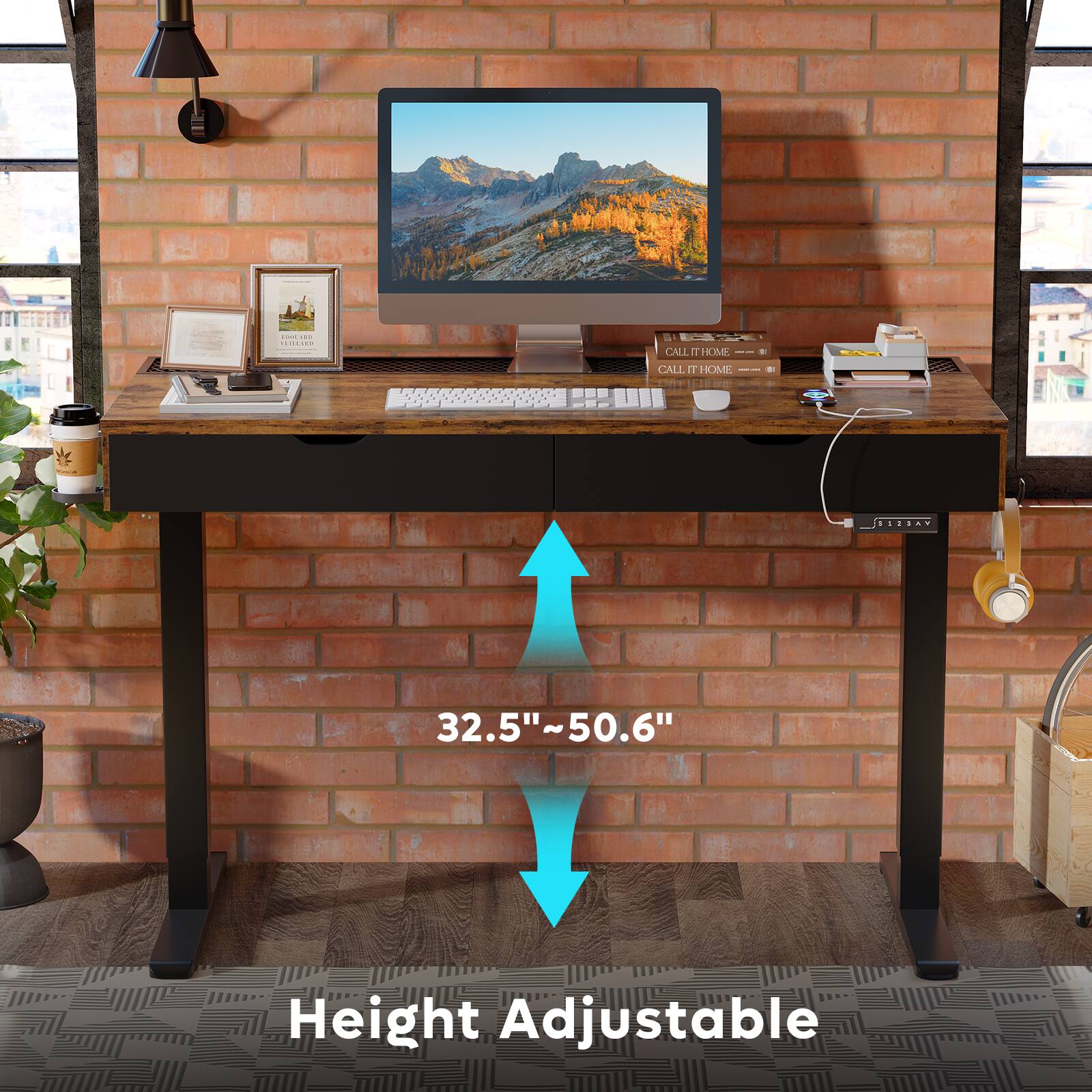 I: 32.5"~50.6" ~ Height Adjustable