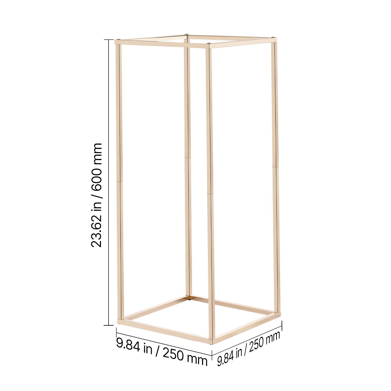 23.62 in / 600 mm  
9.84 in / 250 mm  
9.84 in / 250 mm