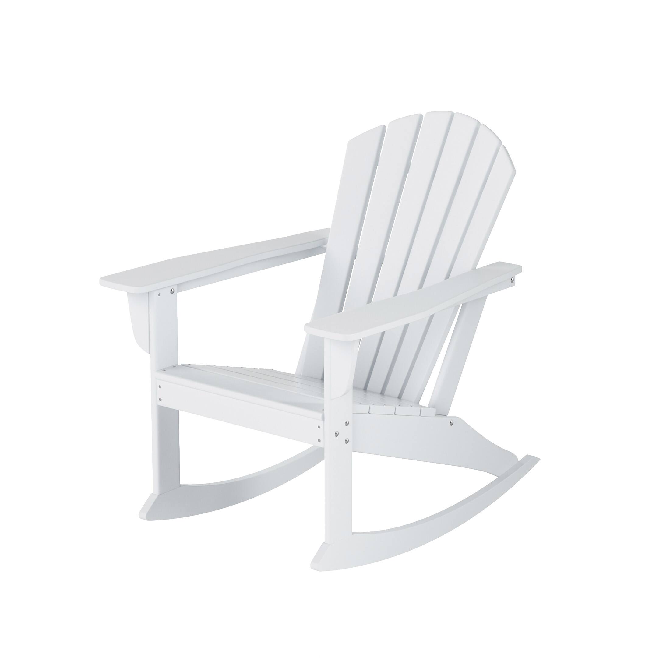 Alt View 4. WestinTrends - WestinTrends Dylan Outdoor Patio Poly Plastic Adirondack Rocking Chair - White.