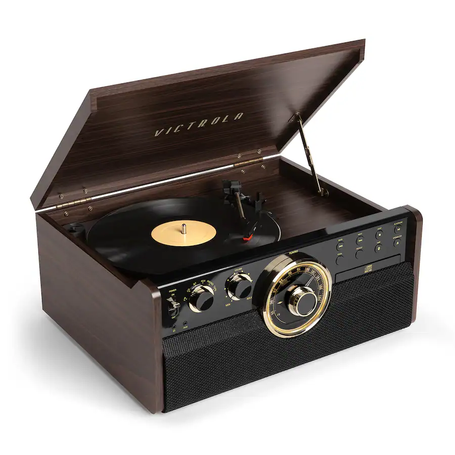Box Victrola Victrola Empire Bluetooth 6 in 1 Record Player Gold/Brown/Black VTA ...