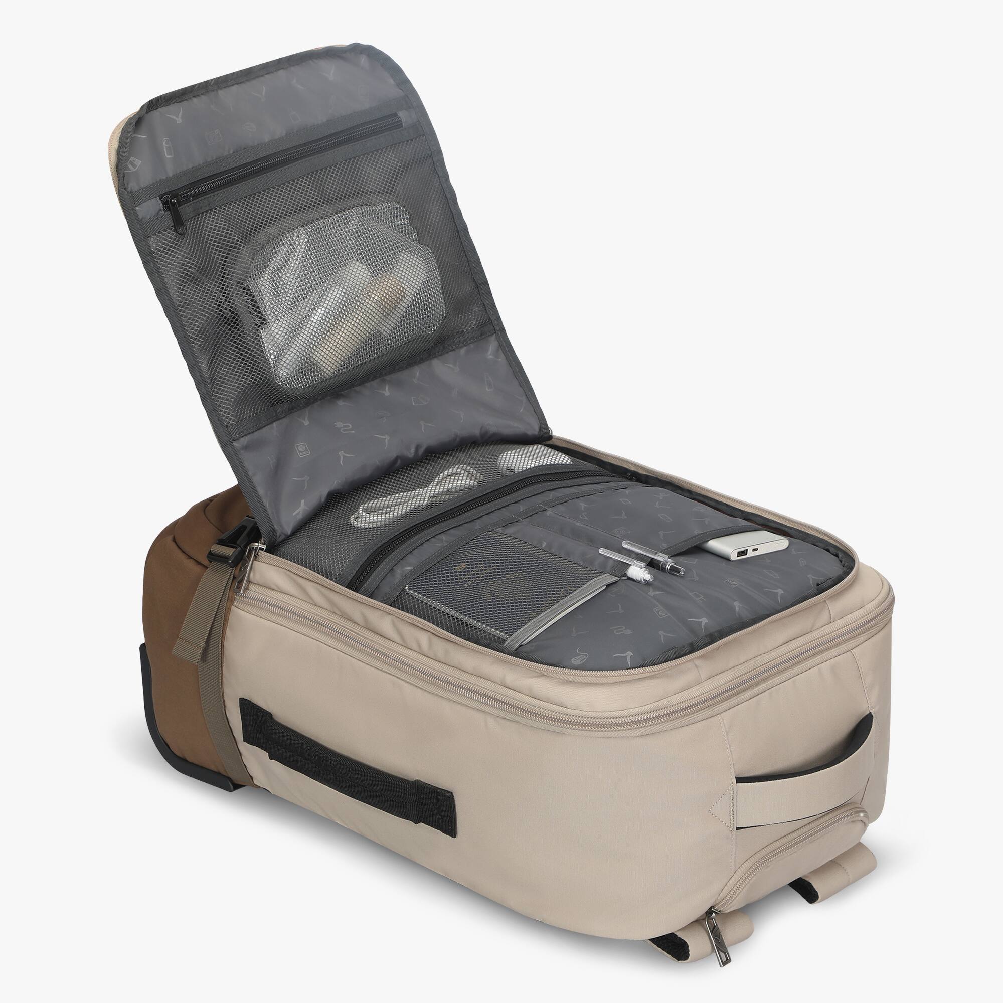 Alt View 2. Hynes Eagle - Rolling Travel Backpack (42L) - Beige.