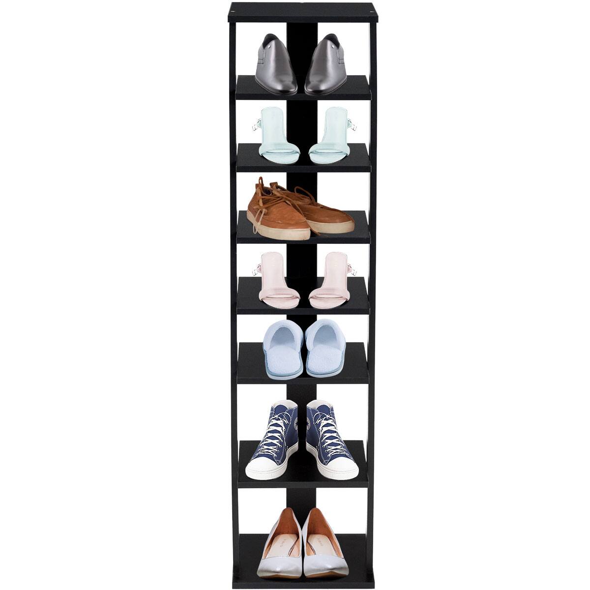 Alt View 4. Gymax - Gymax 7-Tier Shoe Rack Practical Free Standing Shelves Storage Shelves Concise Style - Black.