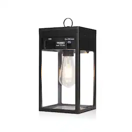 Techko Maid - Solar Portable Lantern with Edison Bulb - Black