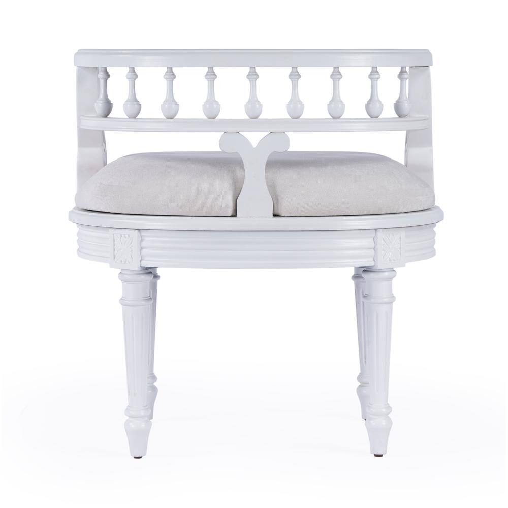 Alt View 1. Butler Specialty - Hathaway Upholstered 22.5"W Vanity Seat - White.
