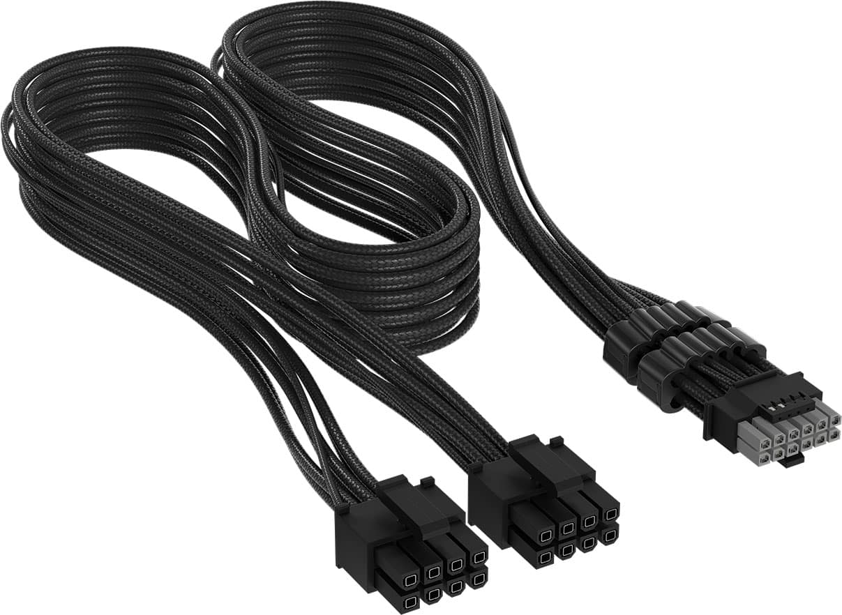 Front. CORSAIR - Elite Premium Individually Sleeved 12V-2x6 Cables Type 4 - Black.