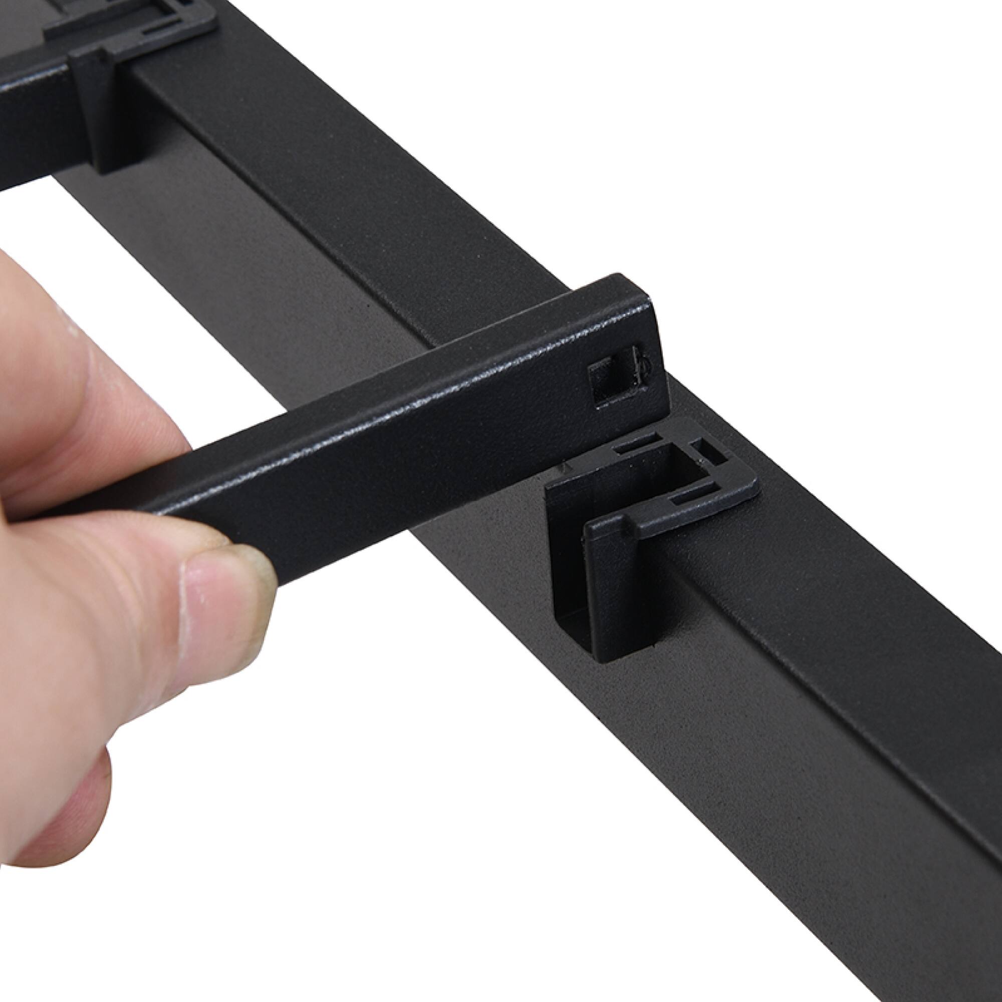 Alt View 5. GOODSILO - Full Size Storage Bed Frame with Charging Station and LED Lighting for Modern Bedrooms - Black+Brown.