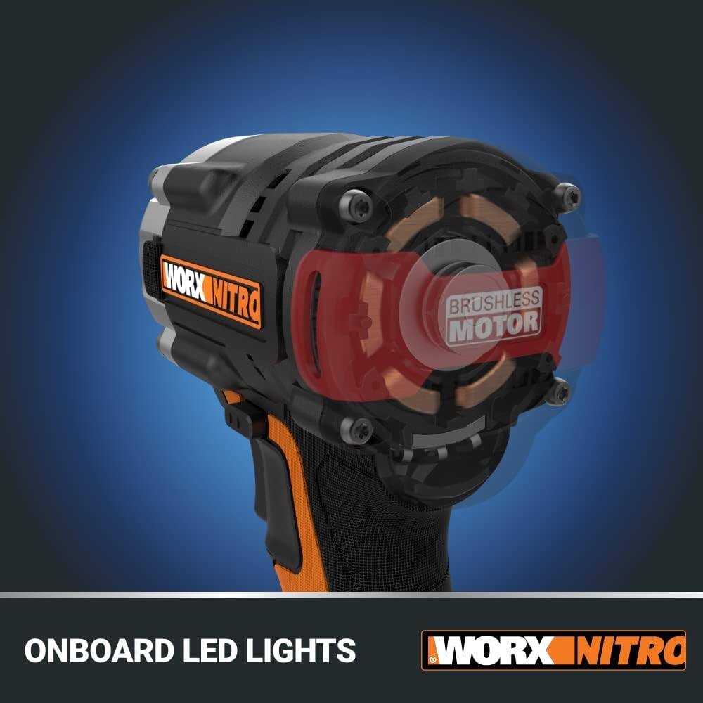 WORX NITRO BRUSHLESS MOTOR ONBOARD LED LIGHTS
