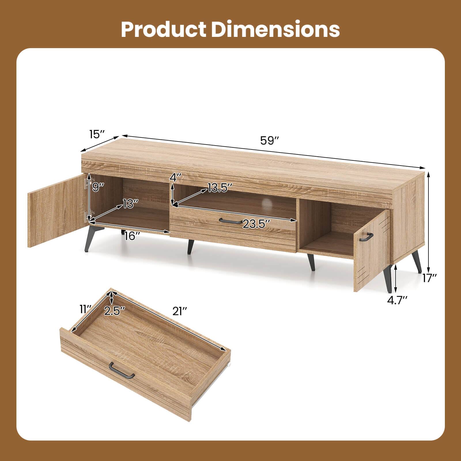 Product Dimensions: 15" x 59" x 9" x 13" x 16" x 4" x 13.5" x 23.5" x 17" x 11" x 2.5" x 21" x 4.7"