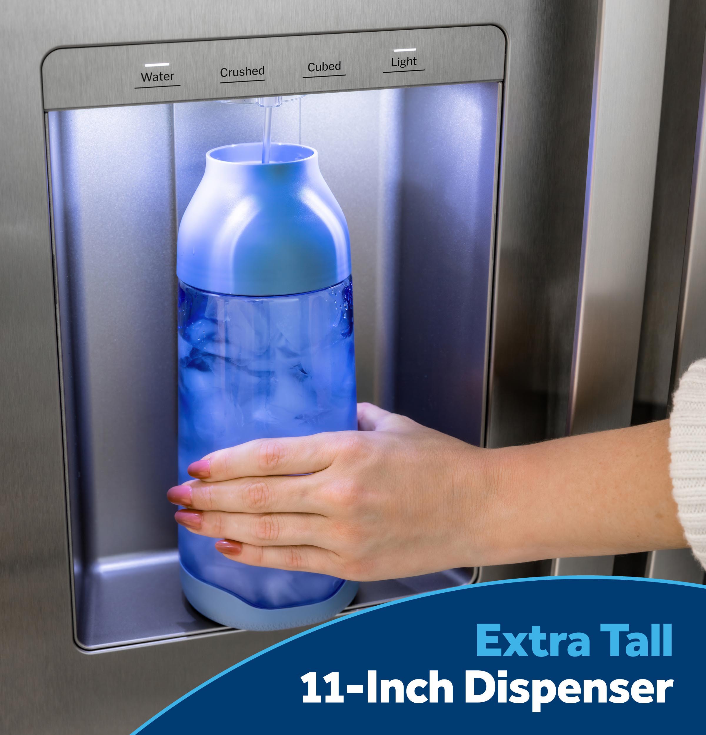 Water Crushed Cubed Light 1 Extra Tall 11-Inch Dispenser